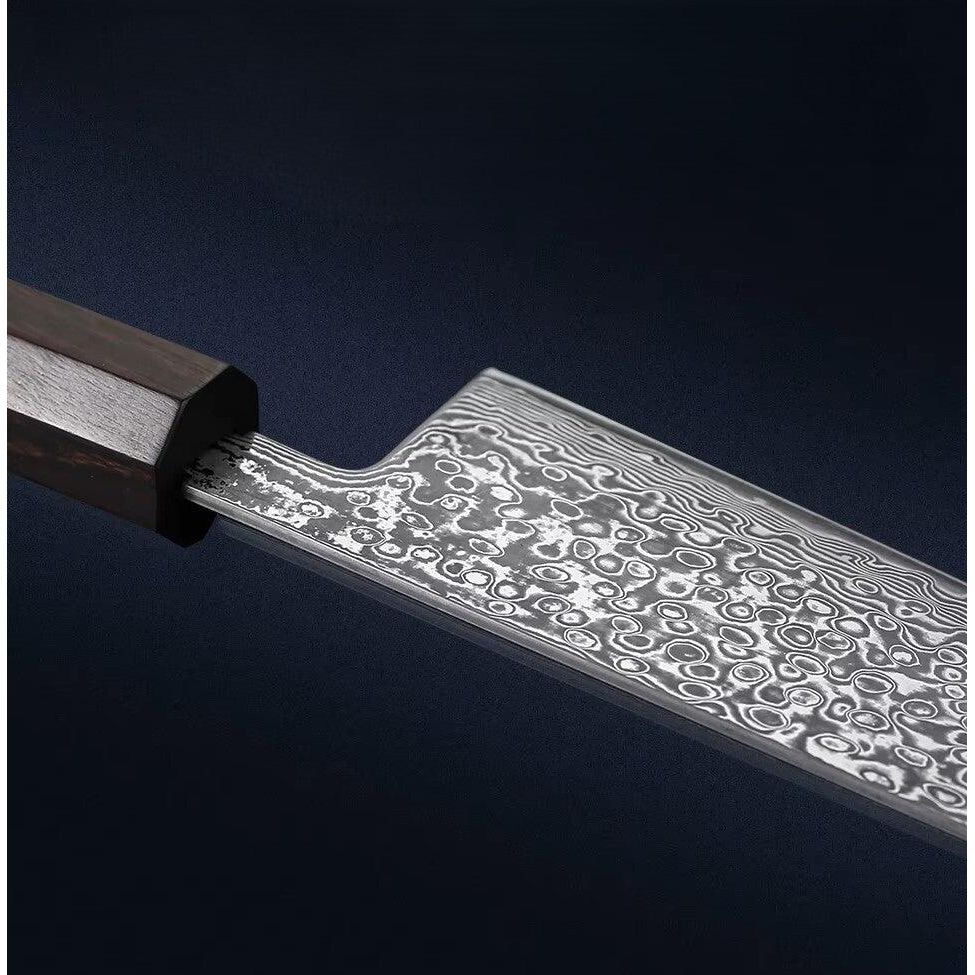 Turwho Kiritsuke Damastmesser 7 Zoll 17,8 cm 73 Lagen Damaststahl Küchenmesser Hochwertig Perfekt Für Sushi