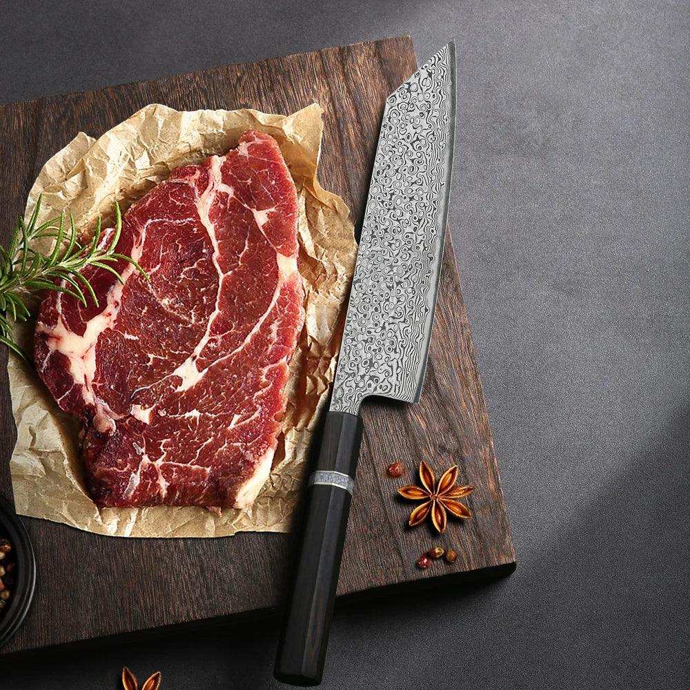 Turwho Kiritsuke Damastmesser 7 Zoll 17,8 cm 73 Lagen Damaststahl Küchenmesser Hochwertig Perfekt Für Sushi by Kochschein