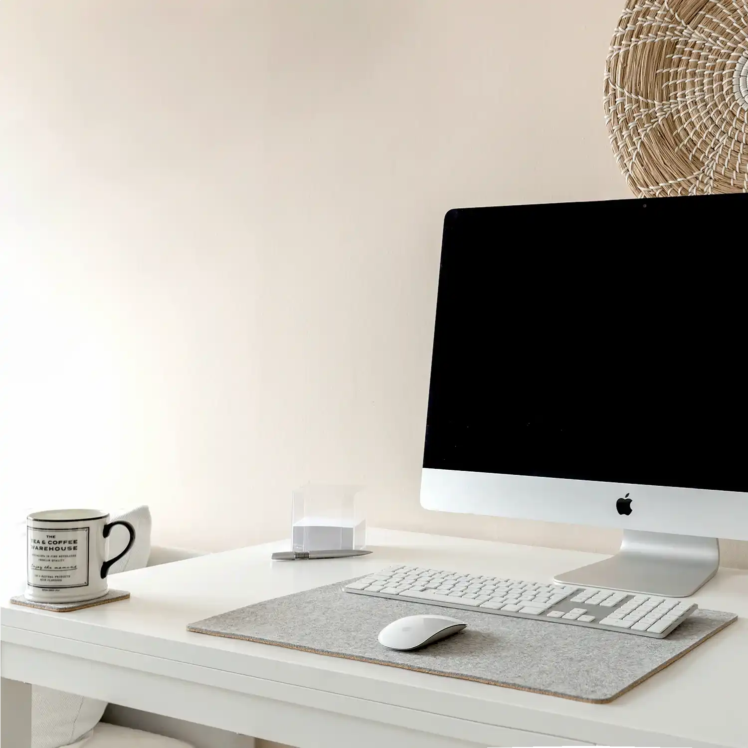 Schreibtischunterlage aus Filz und Kork | 38 x 50cm | hellgrau