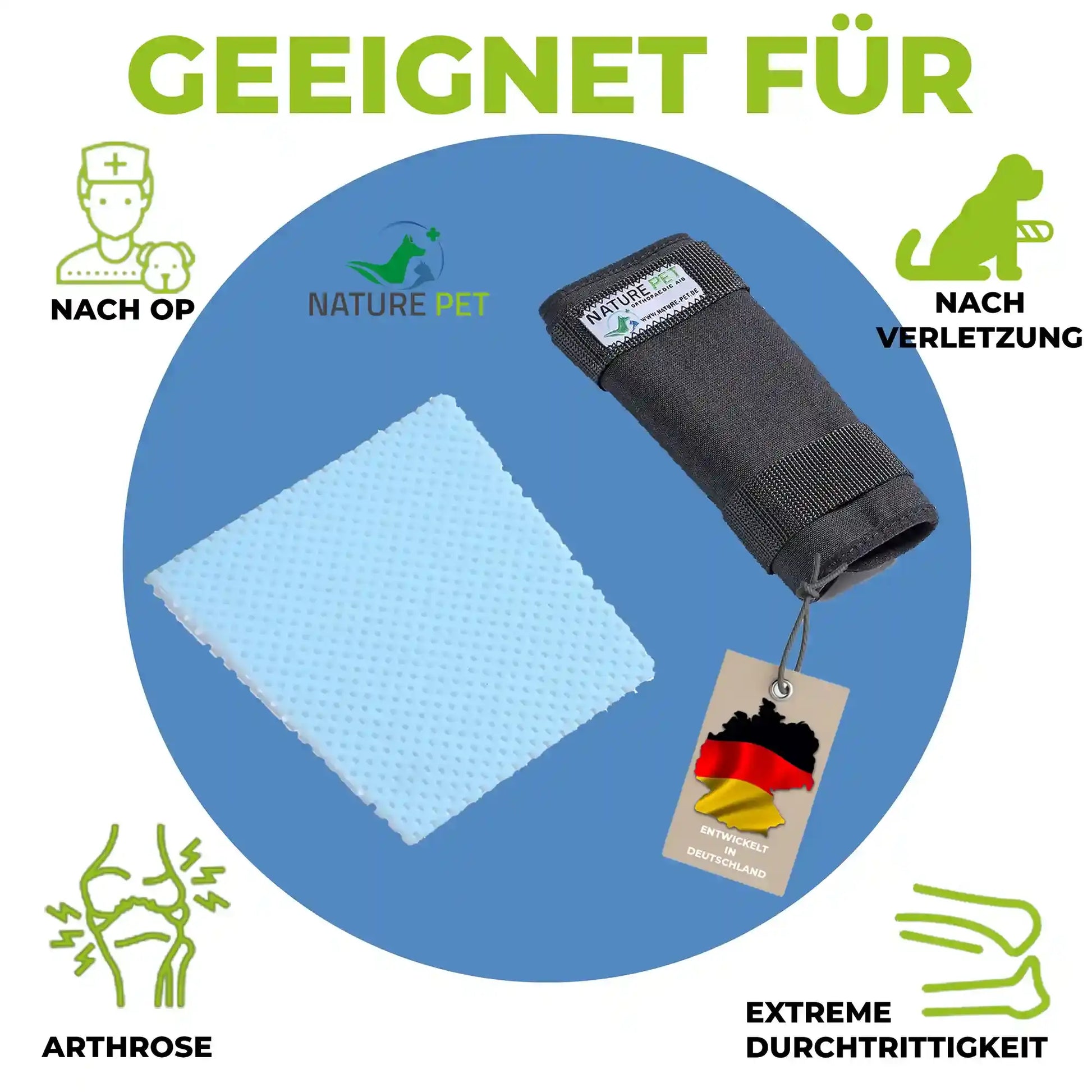 Durchtrittigkeits Bandage für Hunde mit Turbocast by Nature Pet