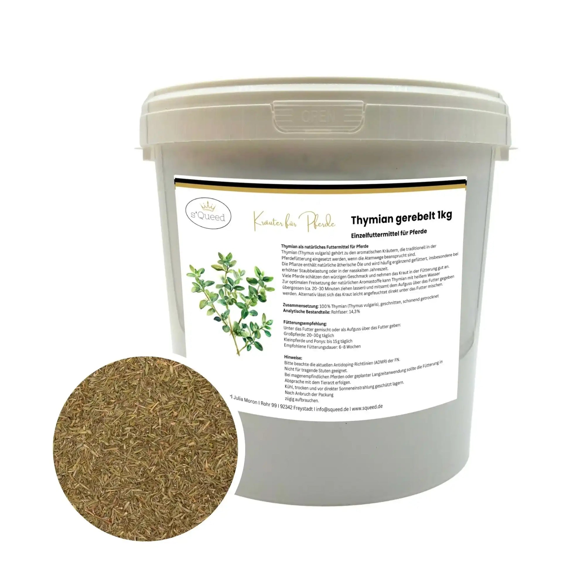 Thymian Für Pferde 1Kg Pflanzlicher Schleimlöser Für Die Atemwege Einzelfuttermittel Aromatisches Kraut by s`Queed