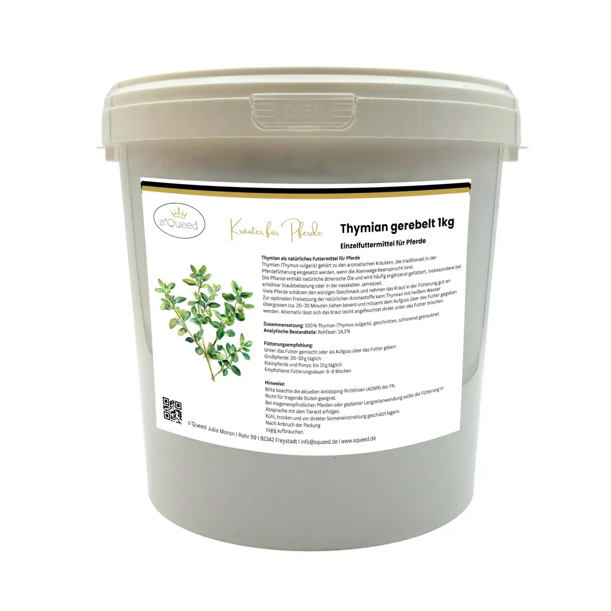 Thymian Für Pferde 1Kg Pflanzlicher Schleimlöser Für Die Atemwege Einzelfuttermittel Aromatisches Kraut by s`Queed