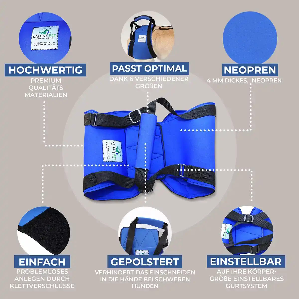 Hunde Tragehilfe hinten by Nature Pet