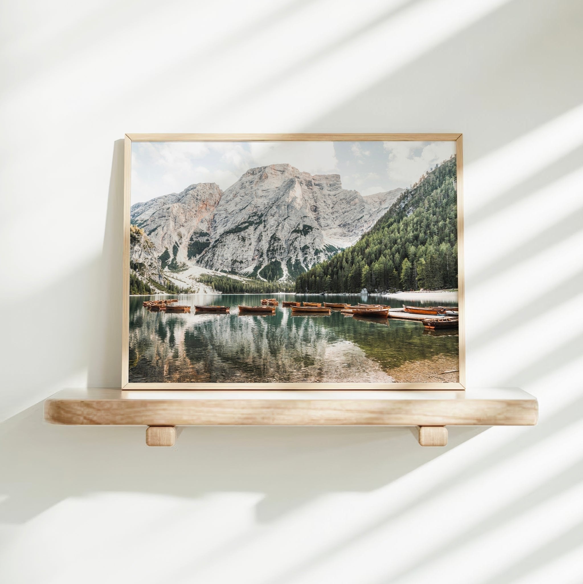 Lago di Braies Dolomites Print – Alpine Lake Photography Wall Art