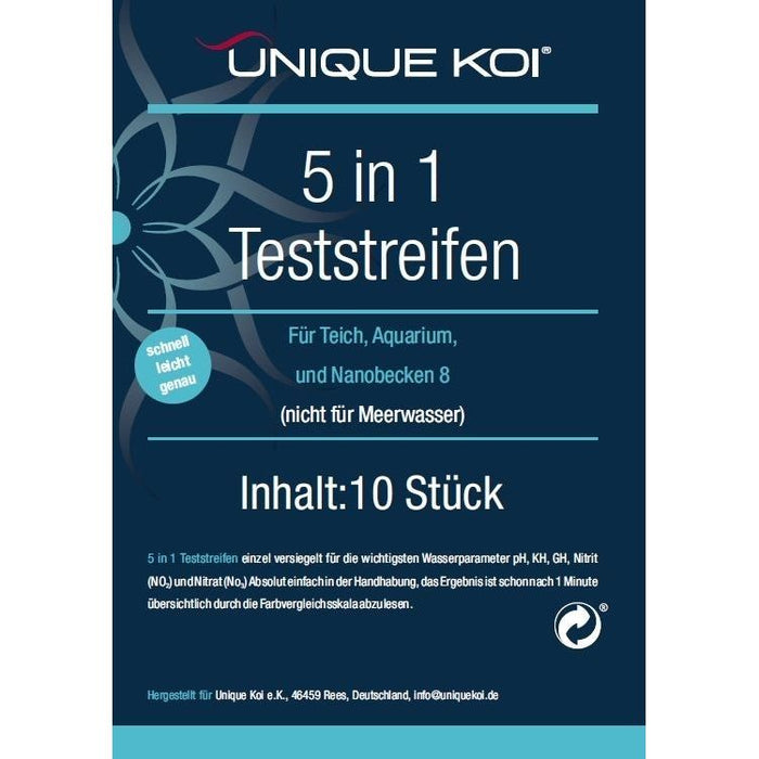 Unique Koi 5 in 1 Teststreifen (10 Stück)