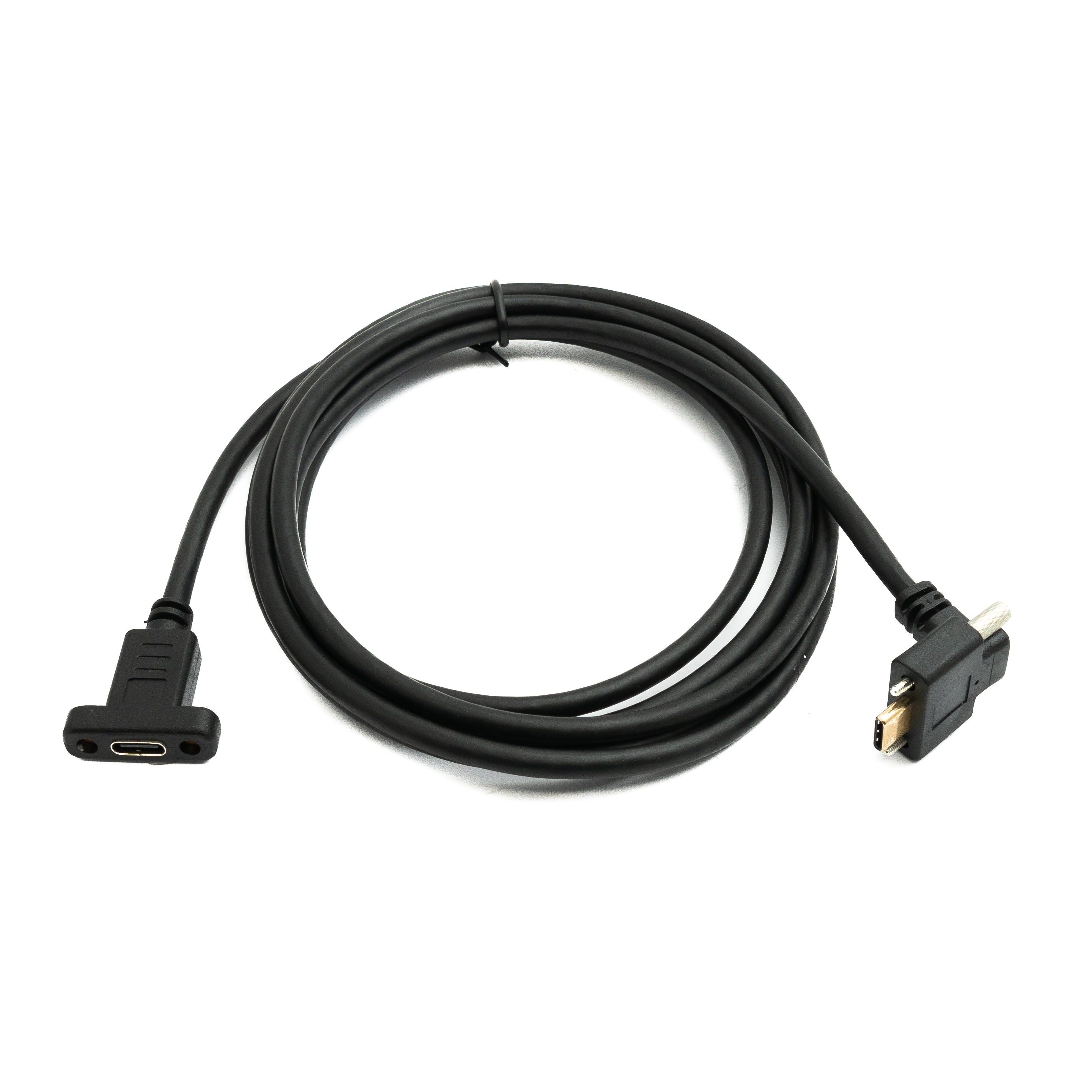 USB C Kabel 2 m USB 3.1 Gen 2 10 Gbit s PD 100W Winkelstecker Panelmontage Schwarz