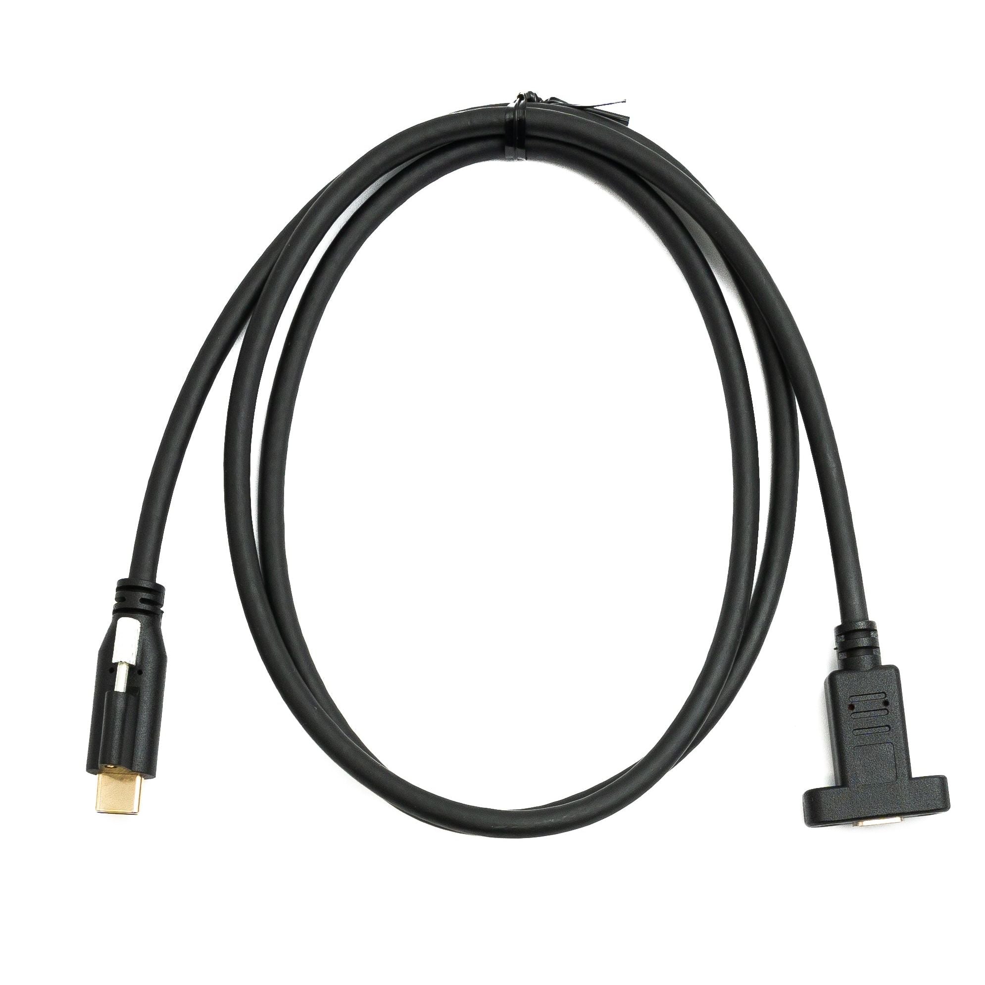 USB C Kabel Gen 2 100 Zentimeter Schraubbar Typ C Stecker Zu Buchse Schwarz Mit Einer Schraube