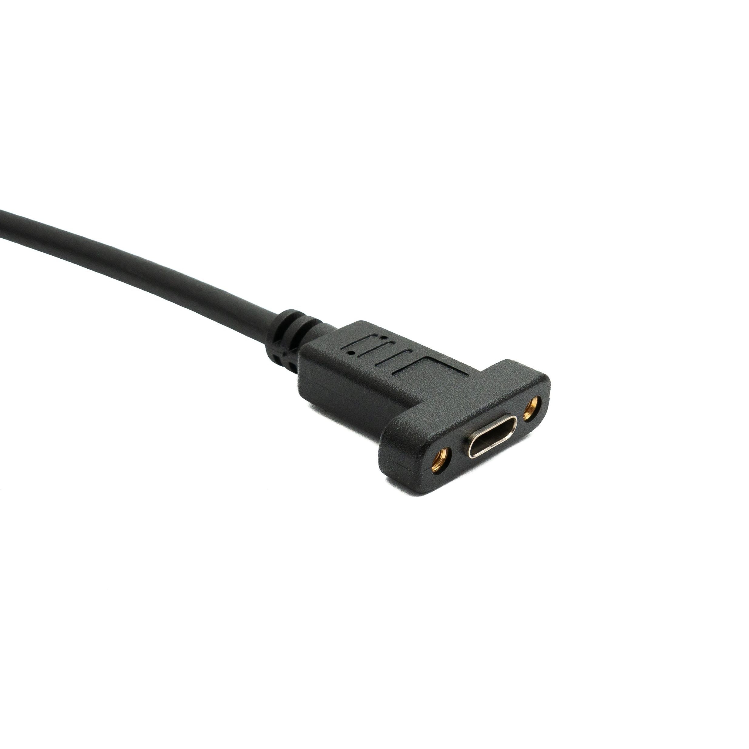 USB C Kabel Gen 2 100 Zentimeter Schraubbar Typ C Stecker Zu Buchse Schwarz Mit Einer Schraube