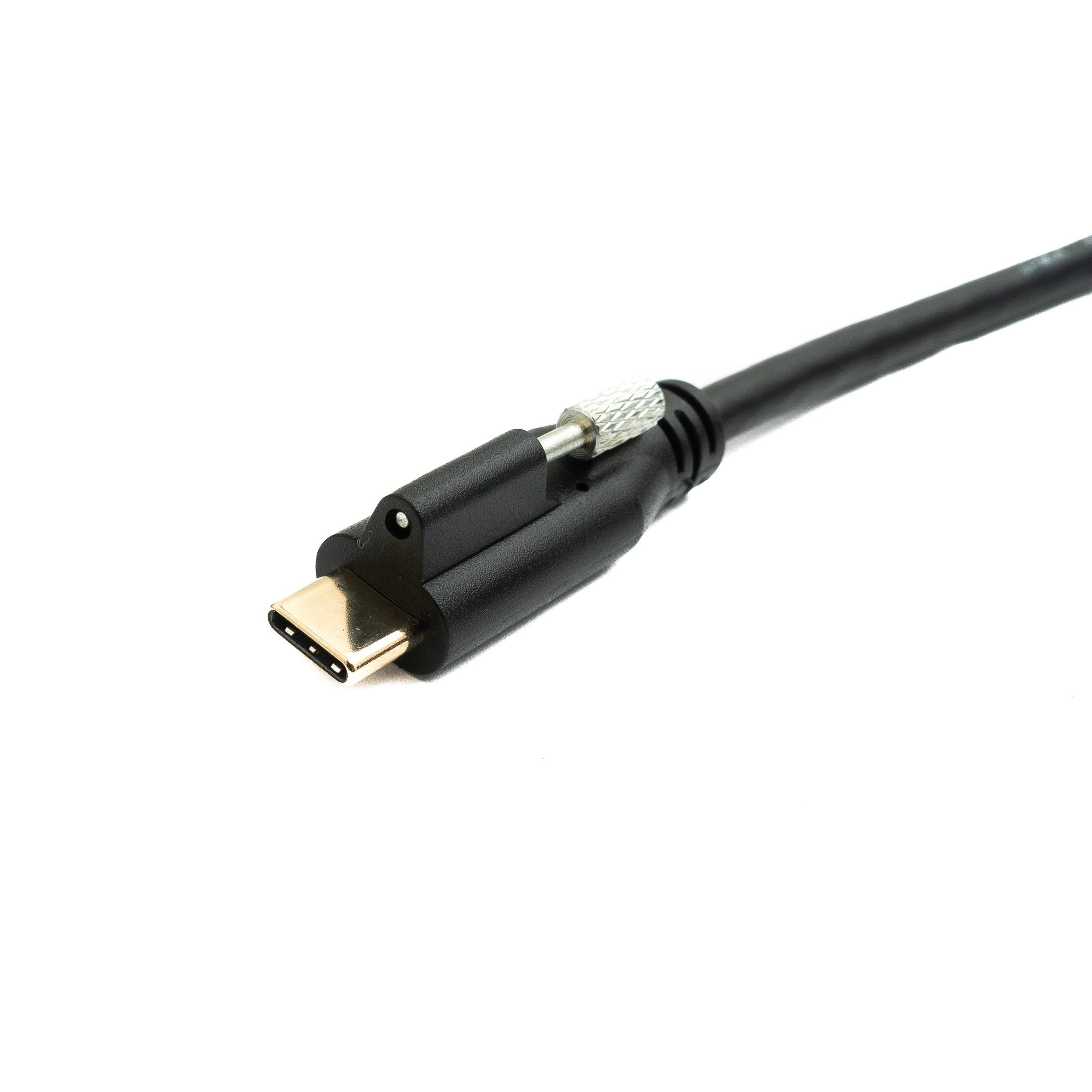 SYSTEM-S USB 3.1 Gen 2 Kabel 2 m Typ C Stecker zu Buchse Einzel Schraube in Schwarz