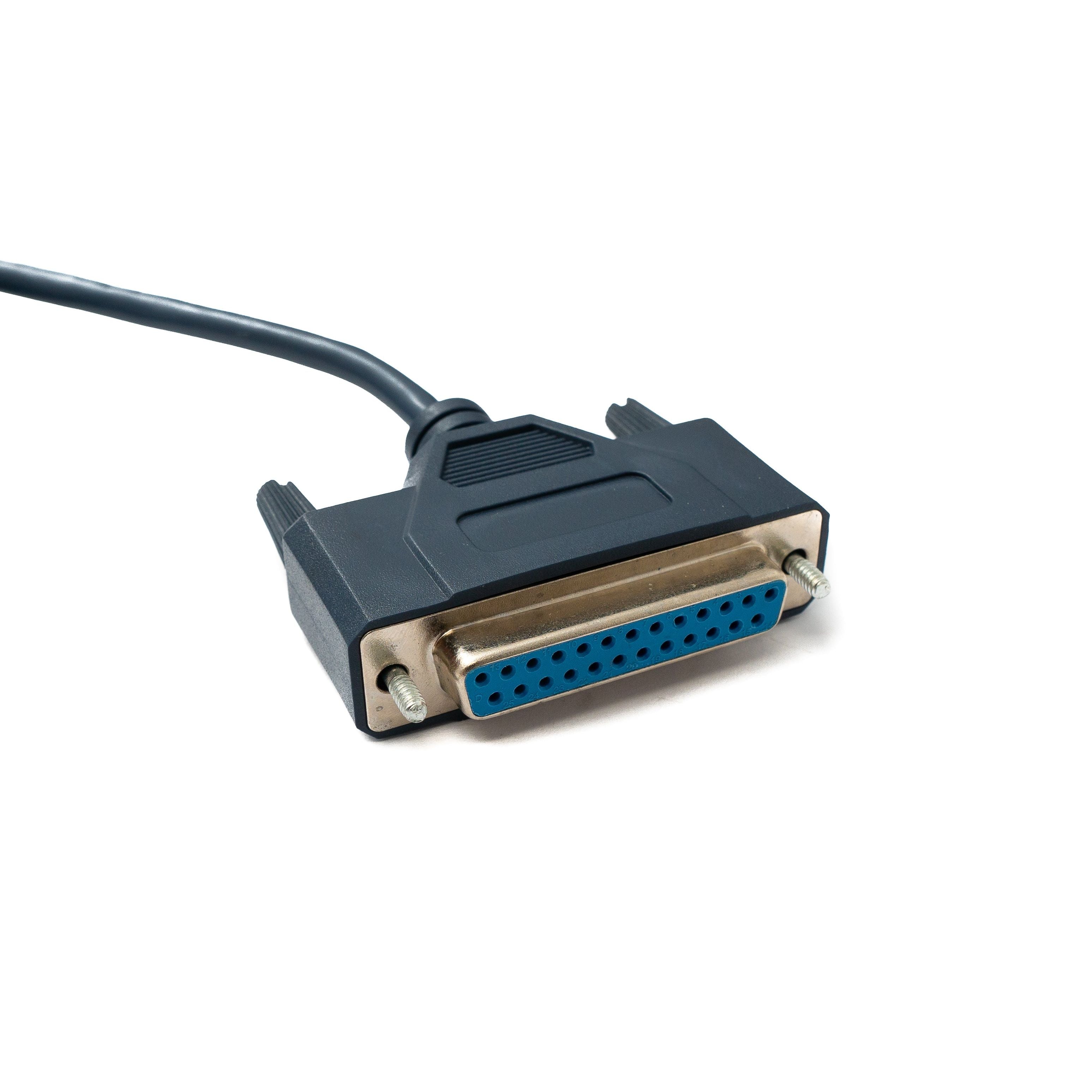 Systemhaus Zakaria USB 2.0 Kabel 120 cm Typ A zu DB25 Seriell D Sub Adapter Blau