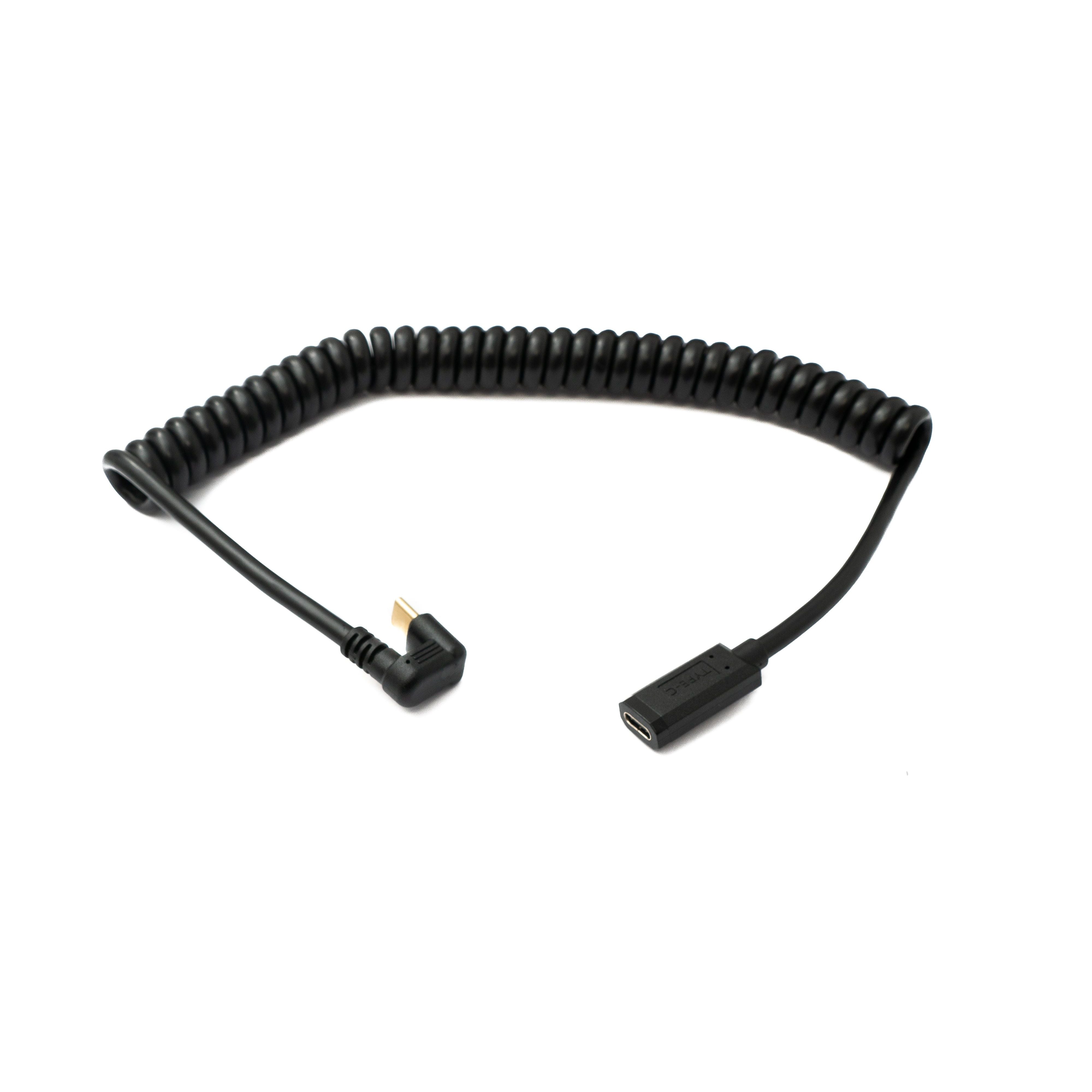 USB C Kabel Spiral 180 Cm Mit 180 Grad Winkel Stecker Und Buchse 5 Gbit s Für Alle Geräte