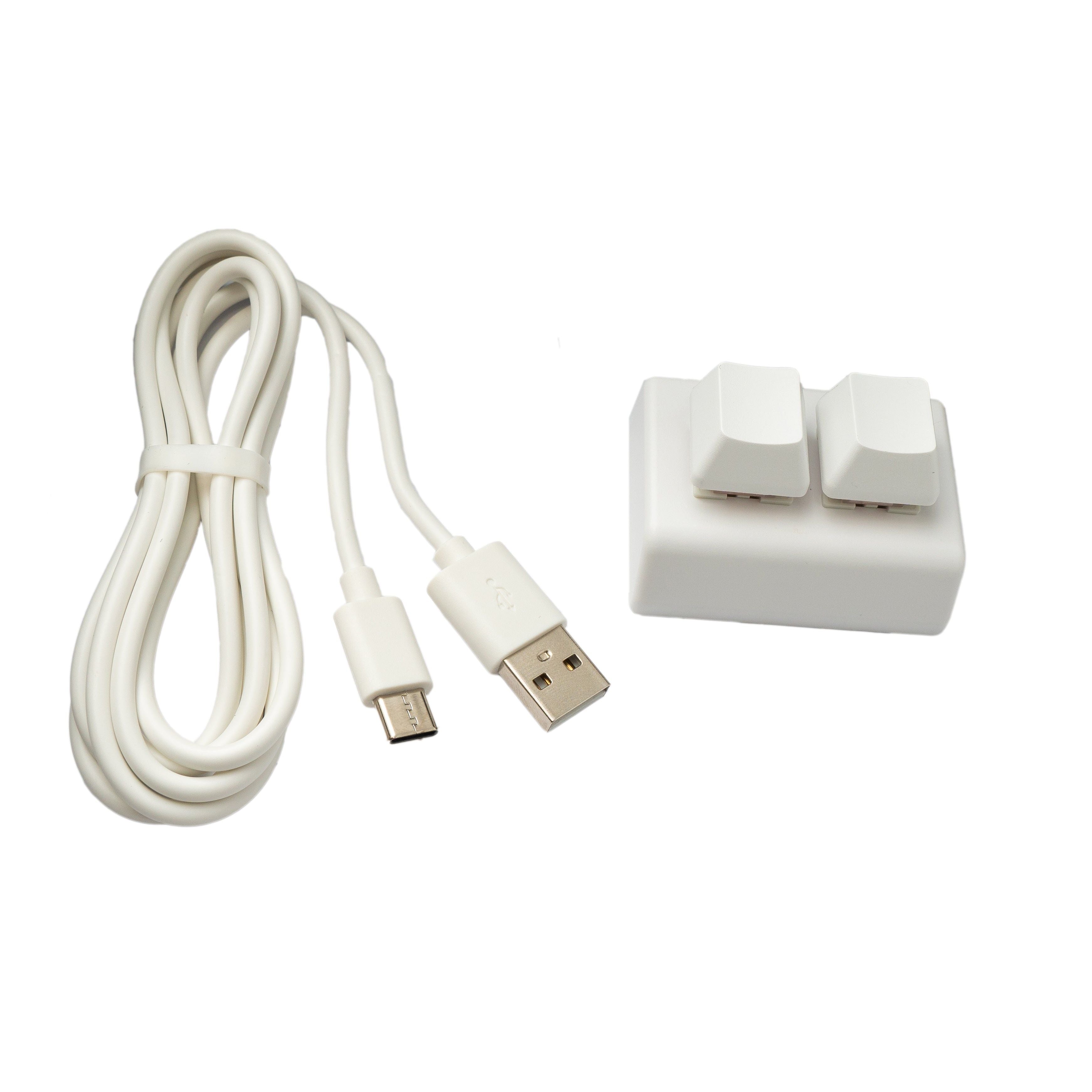 USB HID Mini Keypad Mit 2 Tasten Programmierbar Mechanisch RGB LED Weiß Für Osu Gaming