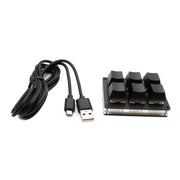 USB HID Mini Keypad 6 Tasten programmierbar mechanisch RGB LED PC Hotkeys Schwarz für osu!