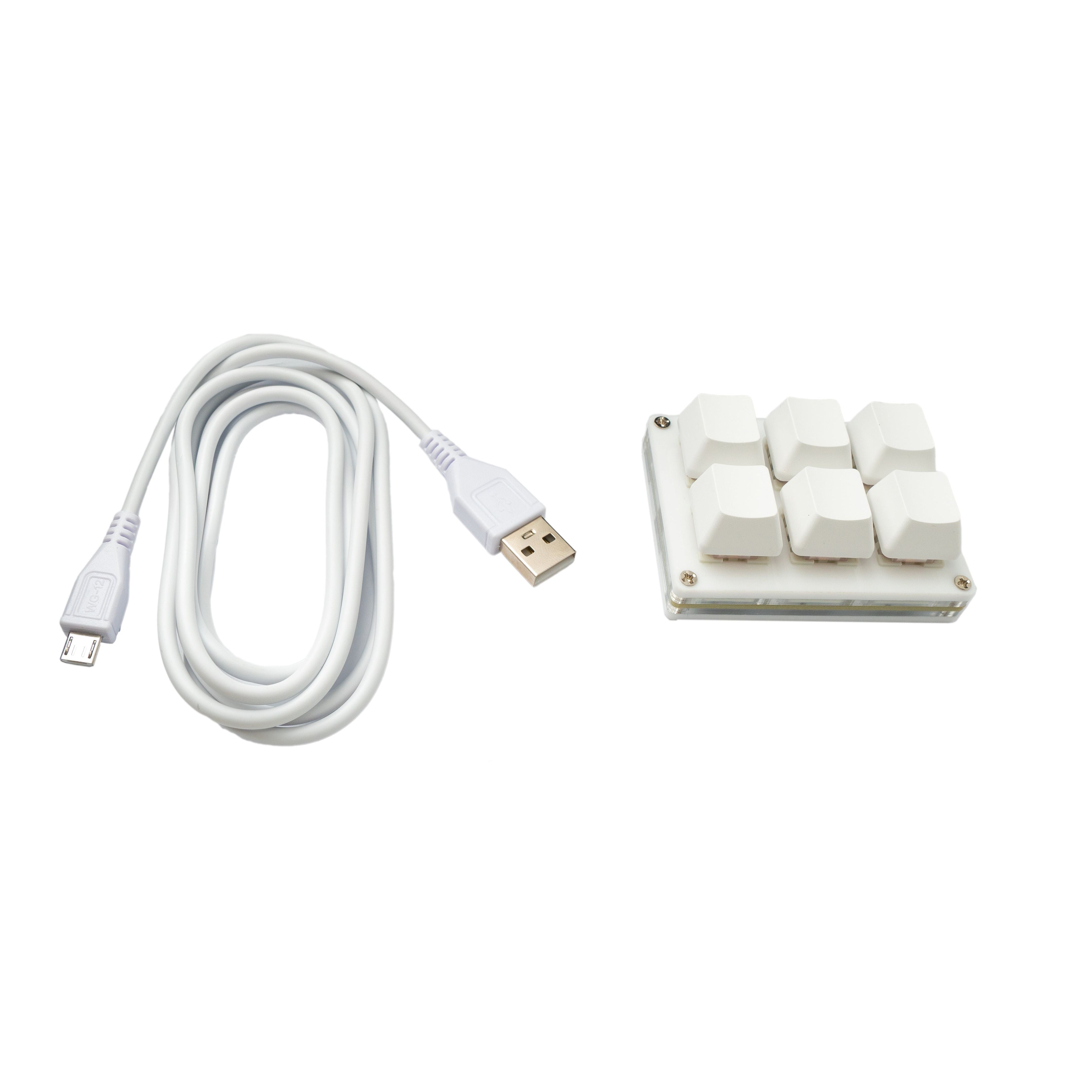 USB HID Mini Keypad Mit 6 Tasten Mechanisch RGB Beleuchtung Weiss Fuer Osu PC Hotkeys