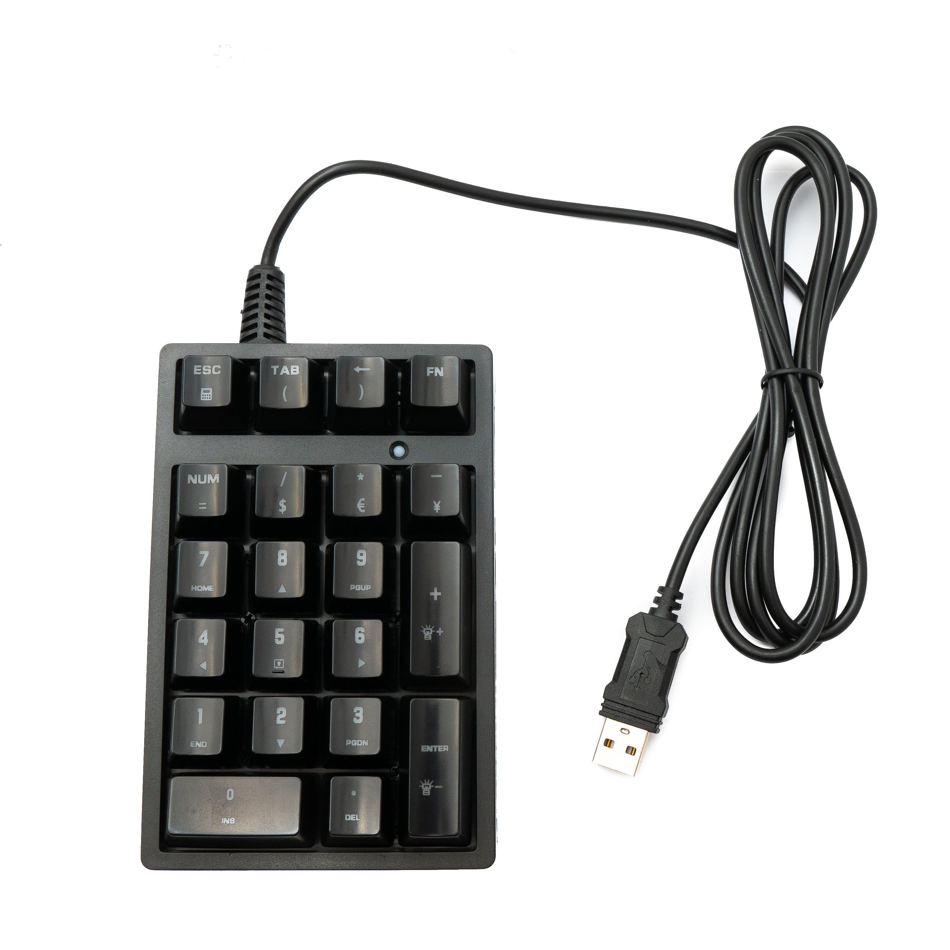 Numpad Ziffernblock 21 Tasten USB 2.0 Mechanische Tastatur Mit RGB LED Beleuchtung Schwarz