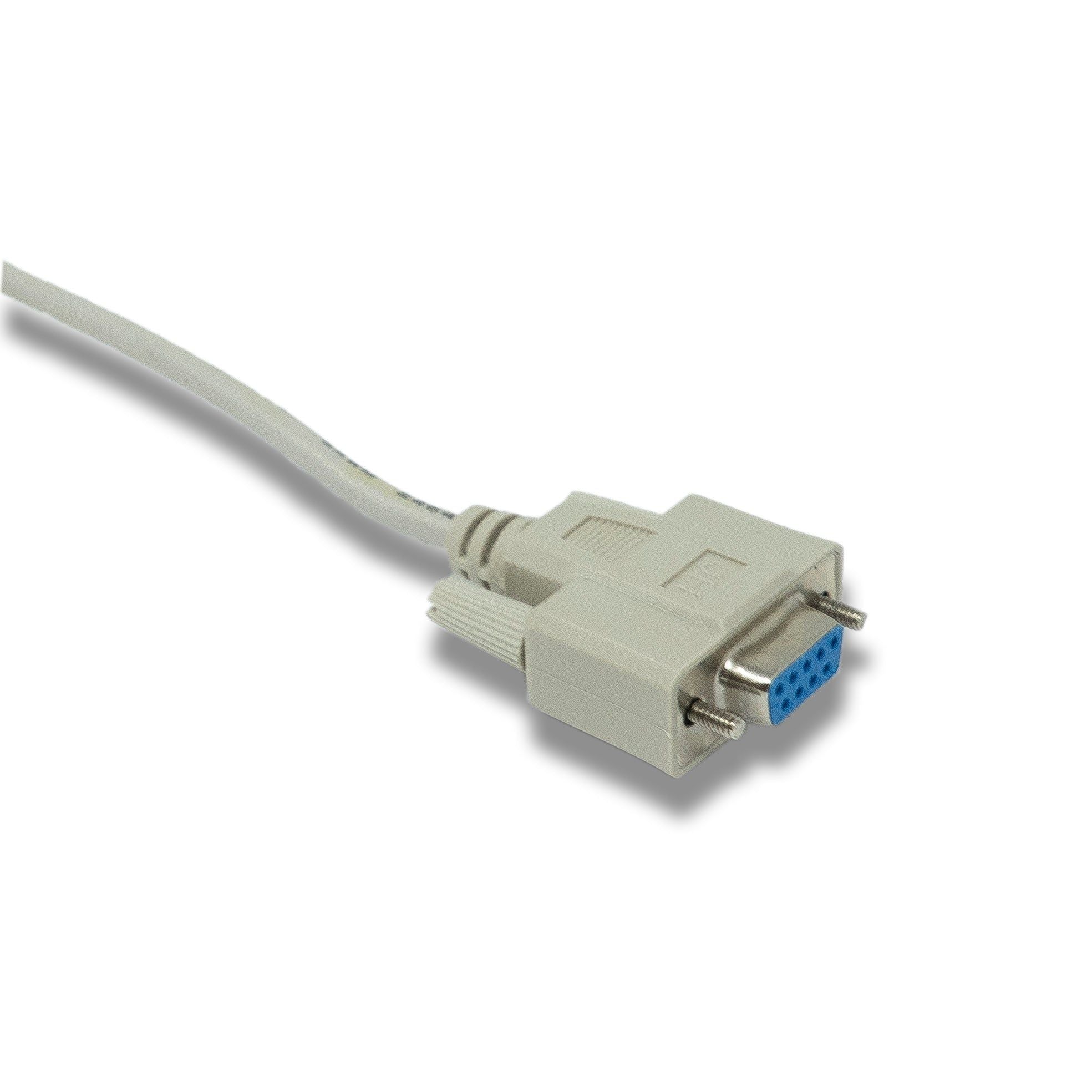 Professionelles Nullmodem Kabel 10 m für Serielle Verbindungen RS232 DB9 9 Pin Buchse zu Buchse in Grau