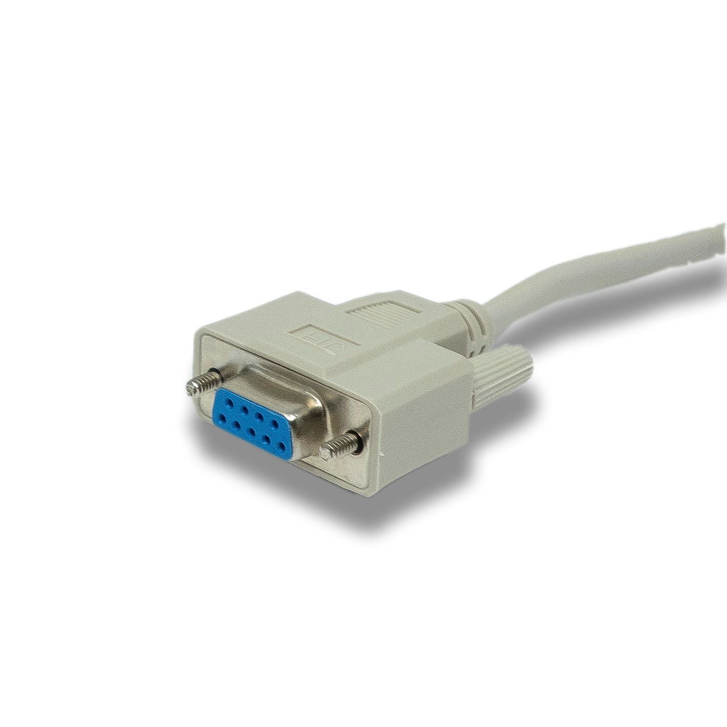 Professionelles Nullmodem Kabel 10 m für Serielle Verbindungen RS232 DB9 9 Pin Buchse zu Buchse in Grau