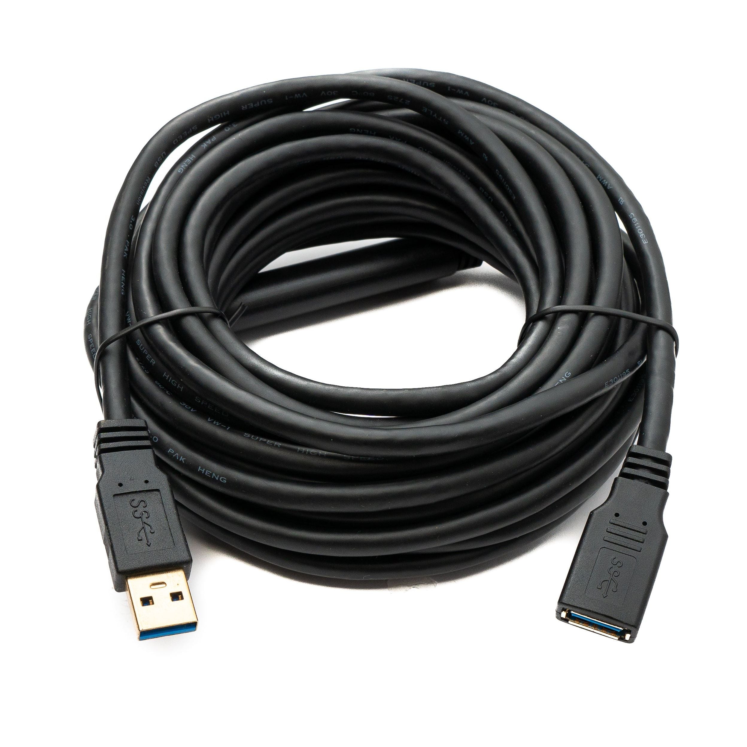 SYSTEM-S USB 3.0 Kabel 8 m Typ C Stecker zu Buchse 5 Gbit/s in Schwarz