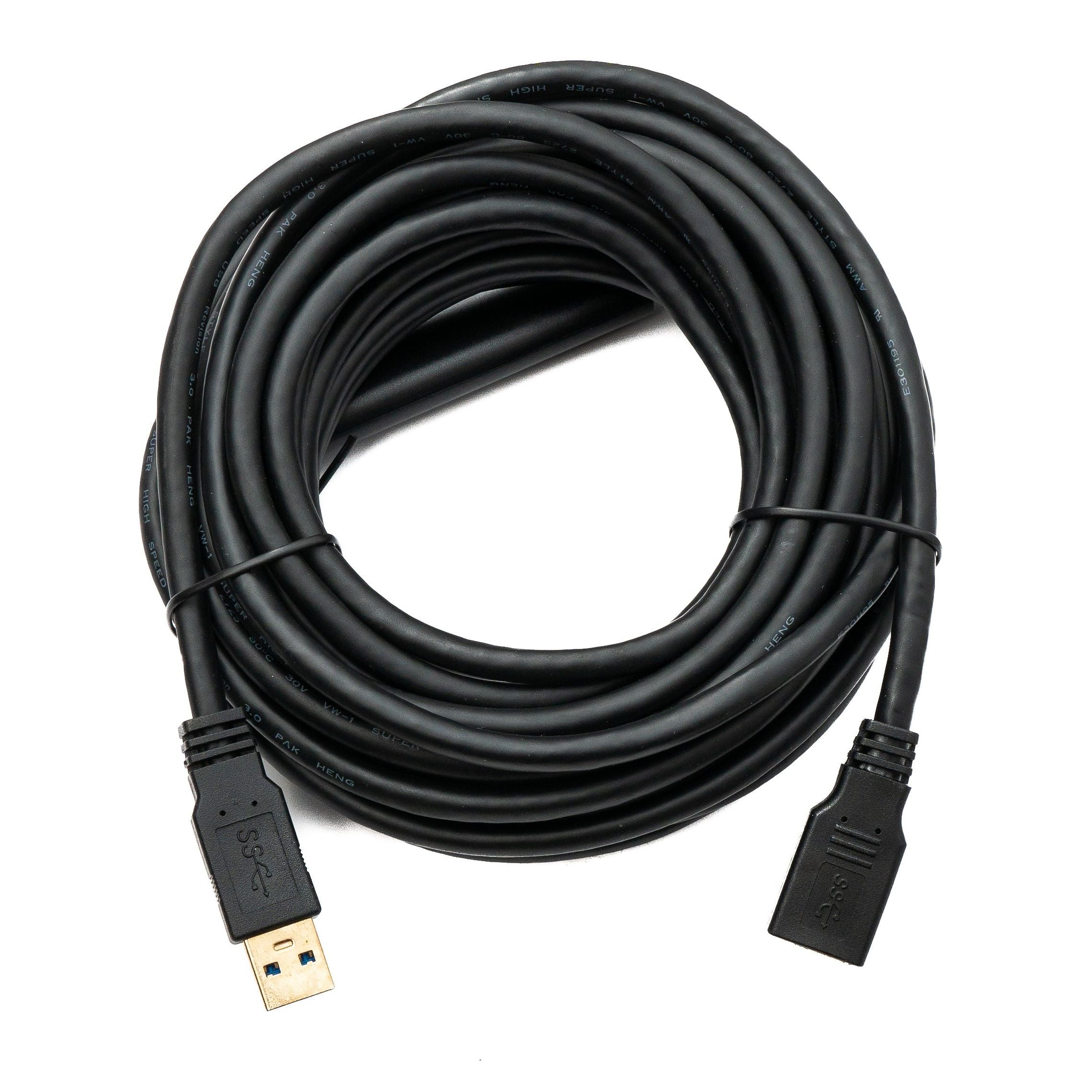 SYSTEM-S USB 3.0 Kabel 8 m Typ C Stecker zu Buchse 5 Gbit/s in Schwarz