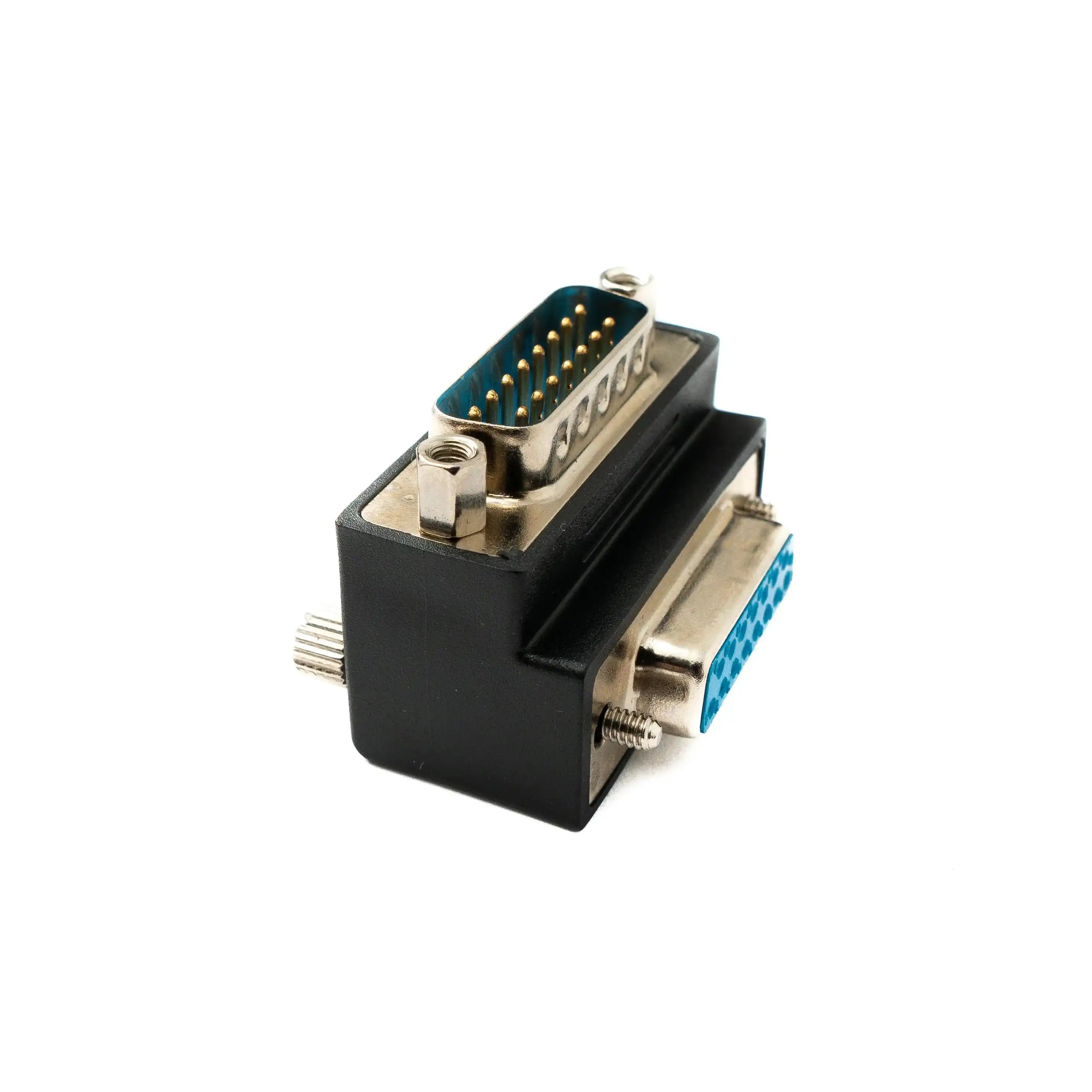 D Sub DB15 Adapter 15 Pin Stecker Zur Buchse 90 Grad Winkel Schraubmontage Schwarz