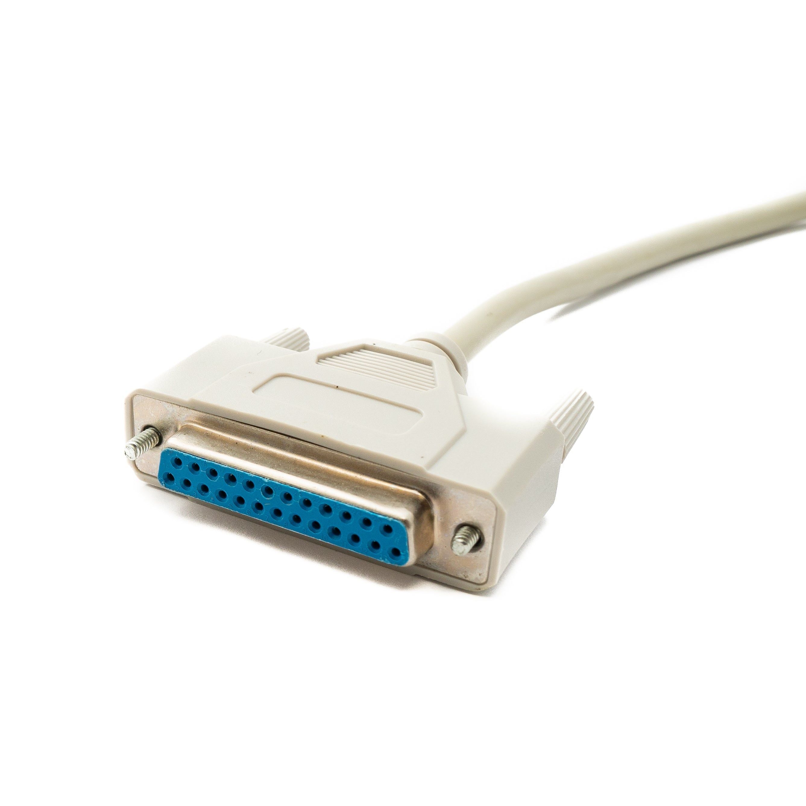 SYSTEM-S D Sub Kabel 150 cm 25 Pin Stecker zu Buchse RS530 DB25 in Grau