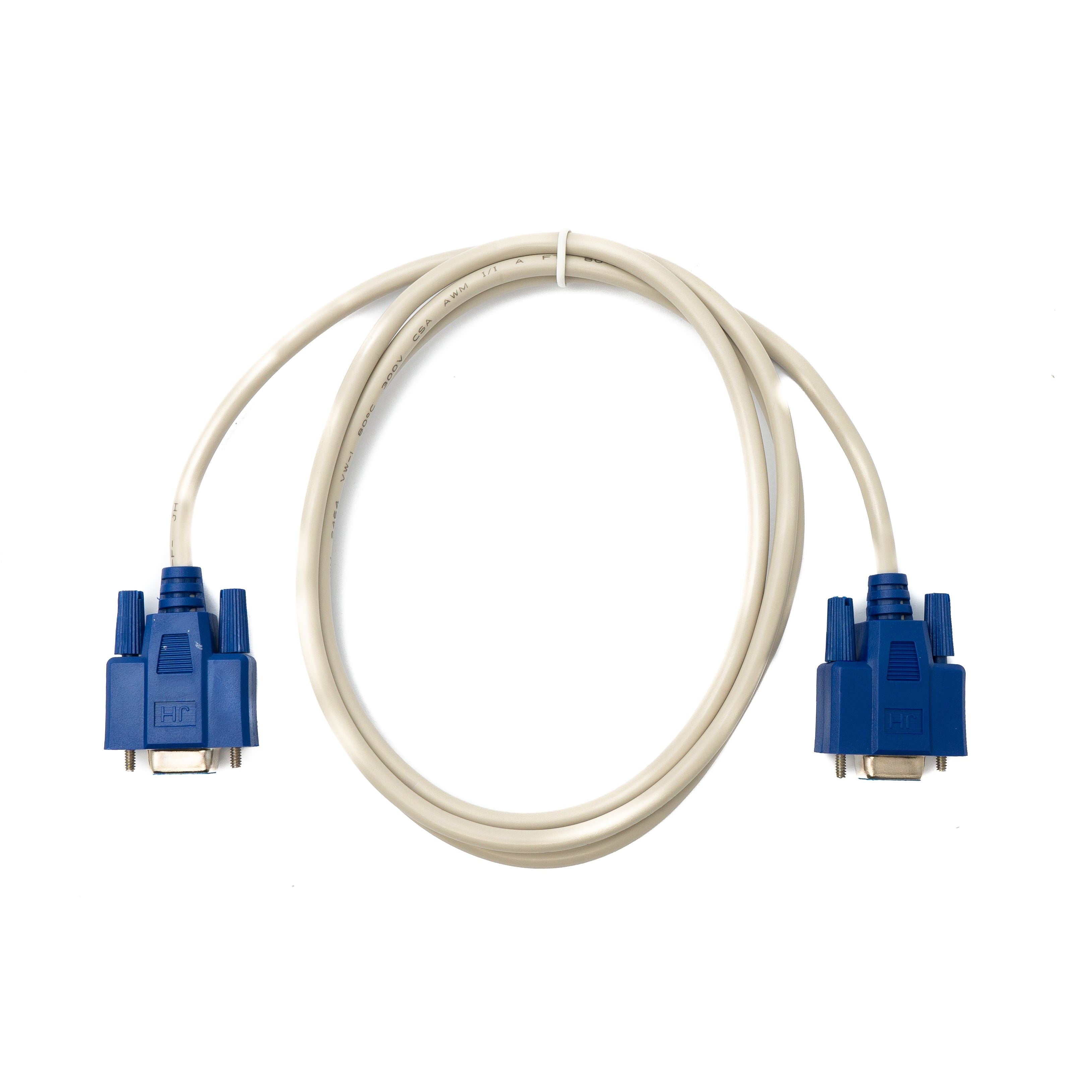 SYSTEM-S D Sub Nullmodem Kabel 150 cm 9 Pin Stecker zu Stecker RS232 in Grau