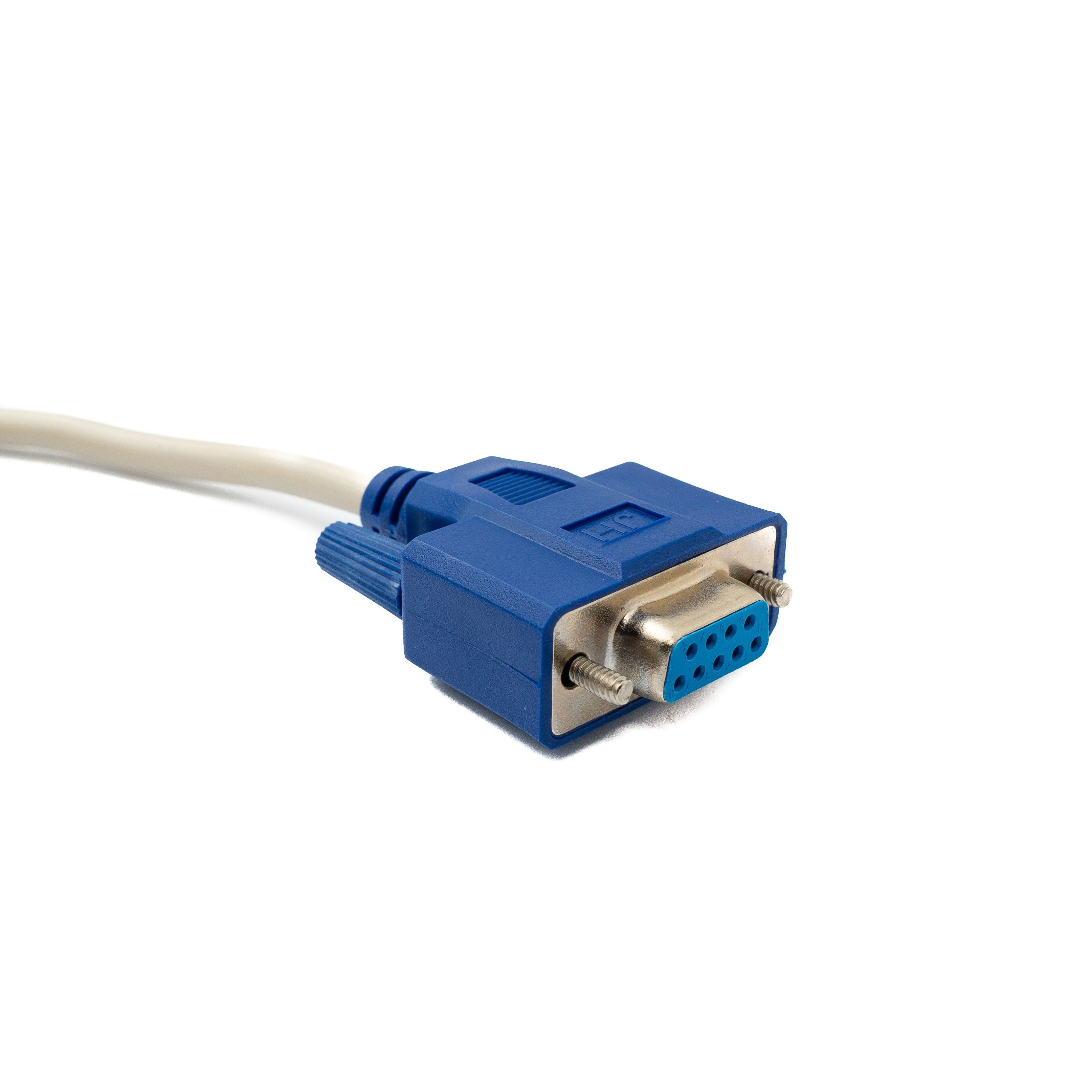 SYSTEM-S D Sub Nullmodem Kabel 150 cm 9 Pin Stecker zu Stecker RS232 in Grau