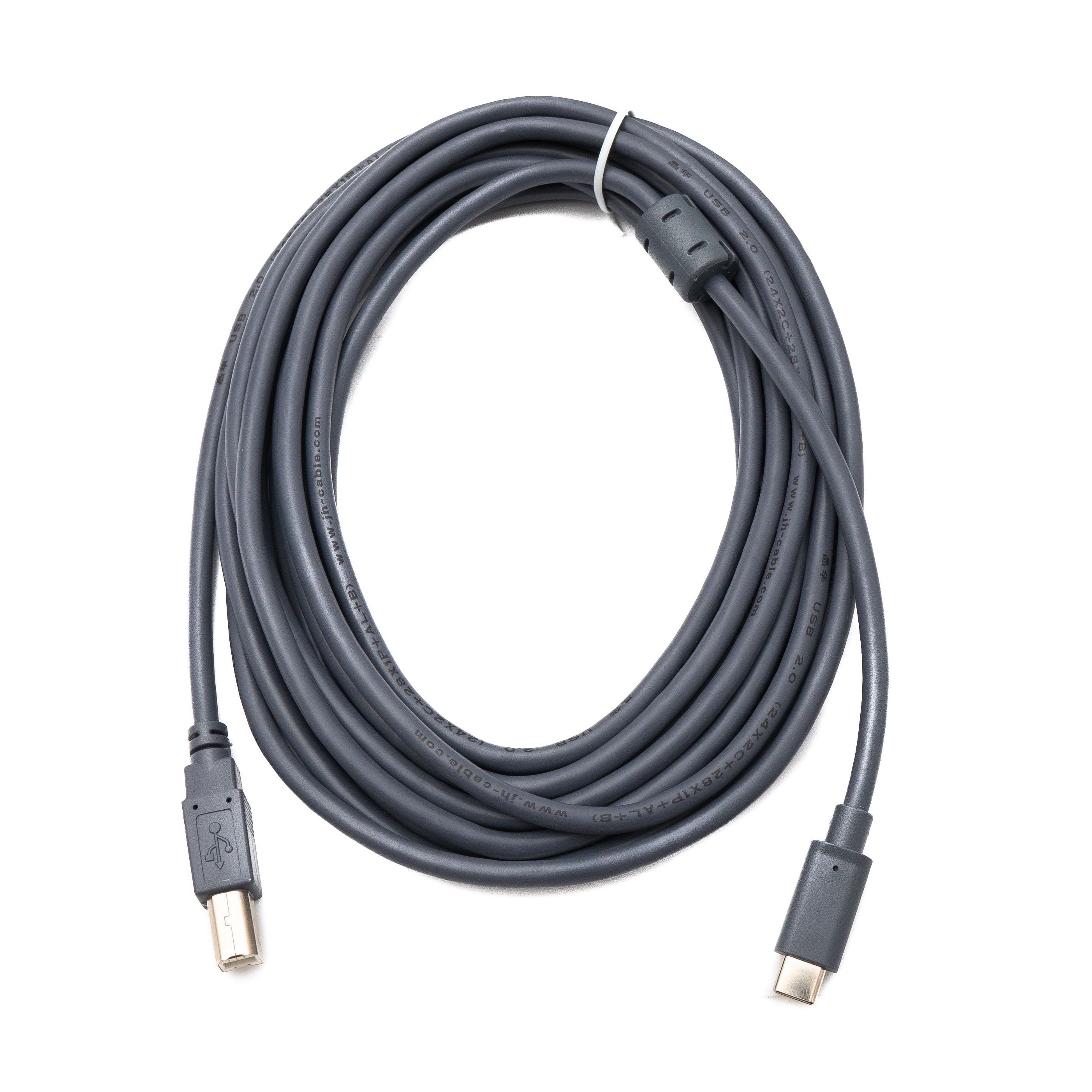 USB C Kabel 5 m Grau Typ C Zu Typ B Stecker Langkabel USB 2.0 Hi Speed 480 Mbit Pro Sekunde