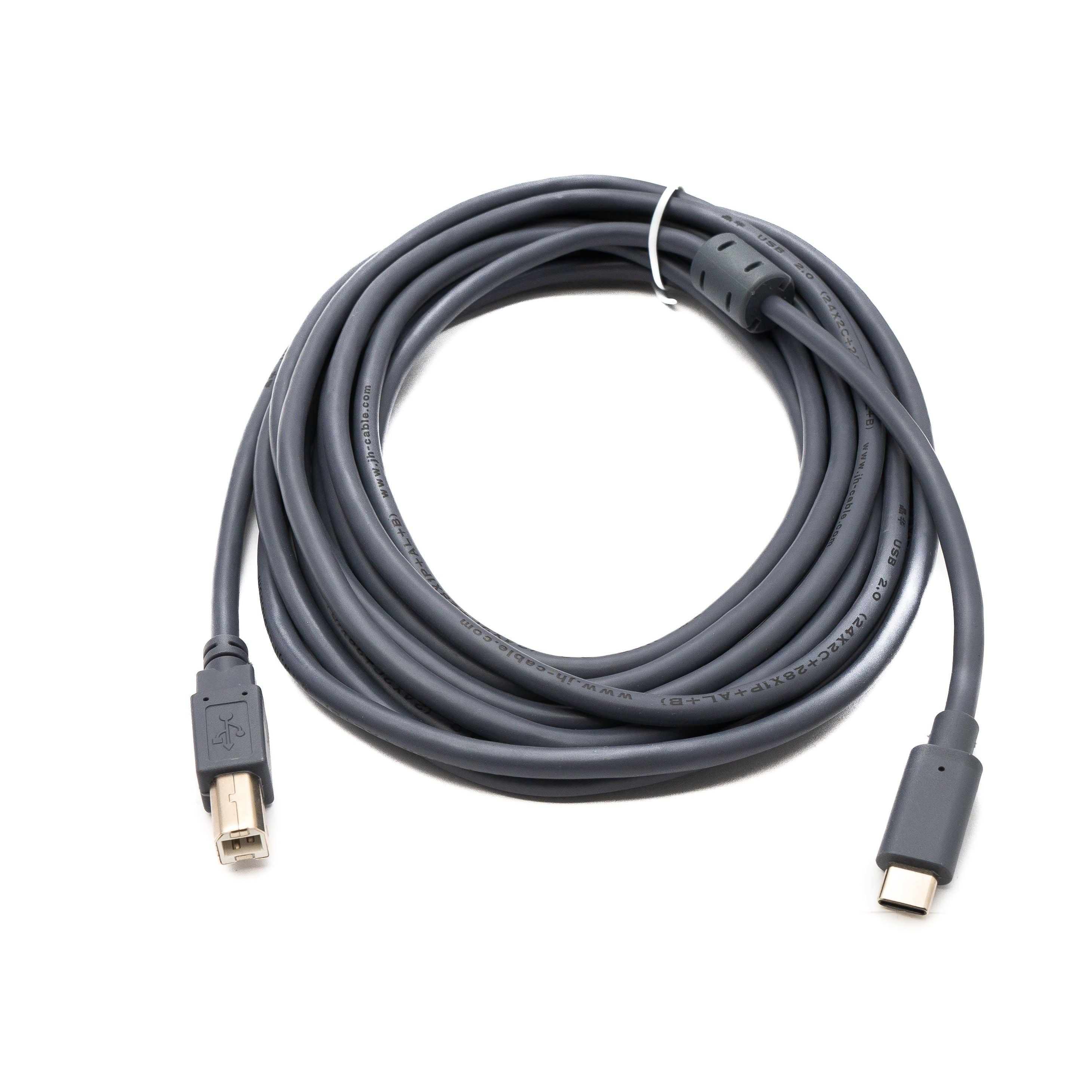 USB C Kabel 5 m Grau Typ C Zu Typ B Stecker Langkabel USB 2.0 Hi Speed 480 Mbit Pro Sekunde