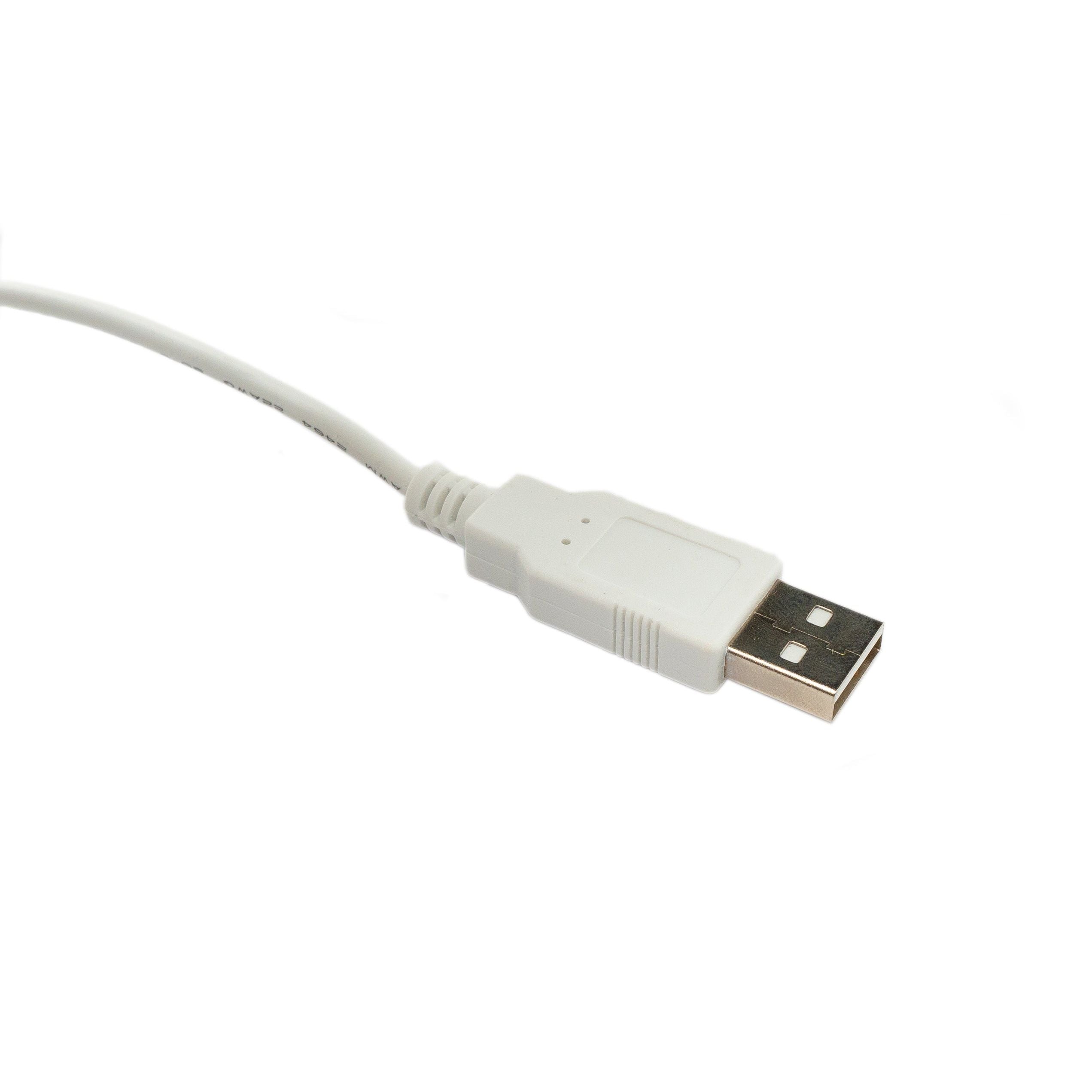 SYSTEM-S USB 2.0 Kabel 100 cm Typ A Stecker zu 2 Pin Pigtail vorgezinnt Draht Schalter Weiß