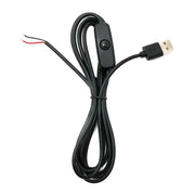 USB 2.0 Kabel Typ A Stecker Zu Zwei Pin Pigtail Mit Schalter Schwarz Kabellänge 200 Cm