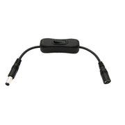 DC Kabel 5,5 x 2,1 mm Stecker Zu Buchse Mit An Aus Schalter Schwarz Ideal Für DC Geräte 20 cm