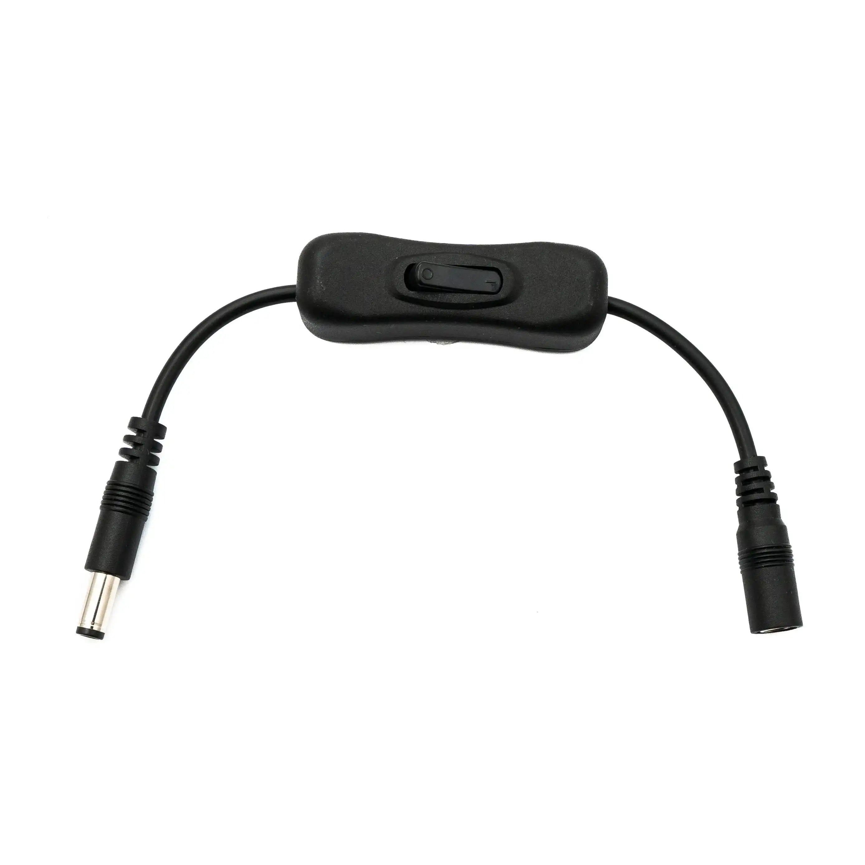 DC Kabel 5,5 x 2,1 mm Stecker Zu Buchse Mit An Aus Schalter Schwarz Ideal Für DC Geräte 20 cm