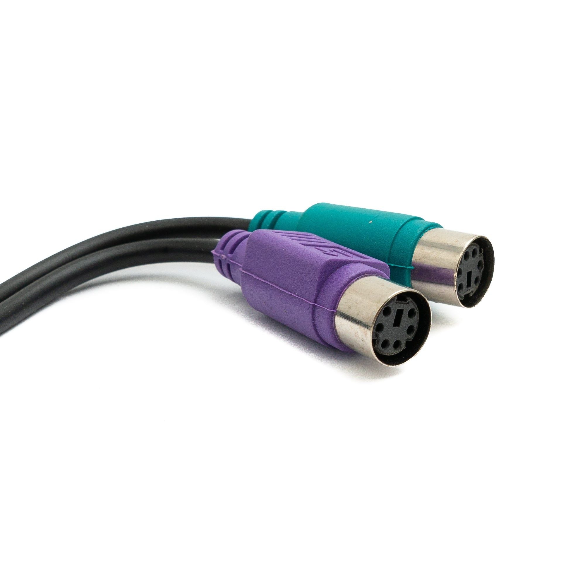 SYSTEM-S PS/2 Y Kabel Adapter Schwarz 15 cm 2x PS/2 Buchsen Zu USB 2.0 Typ A Kompakt