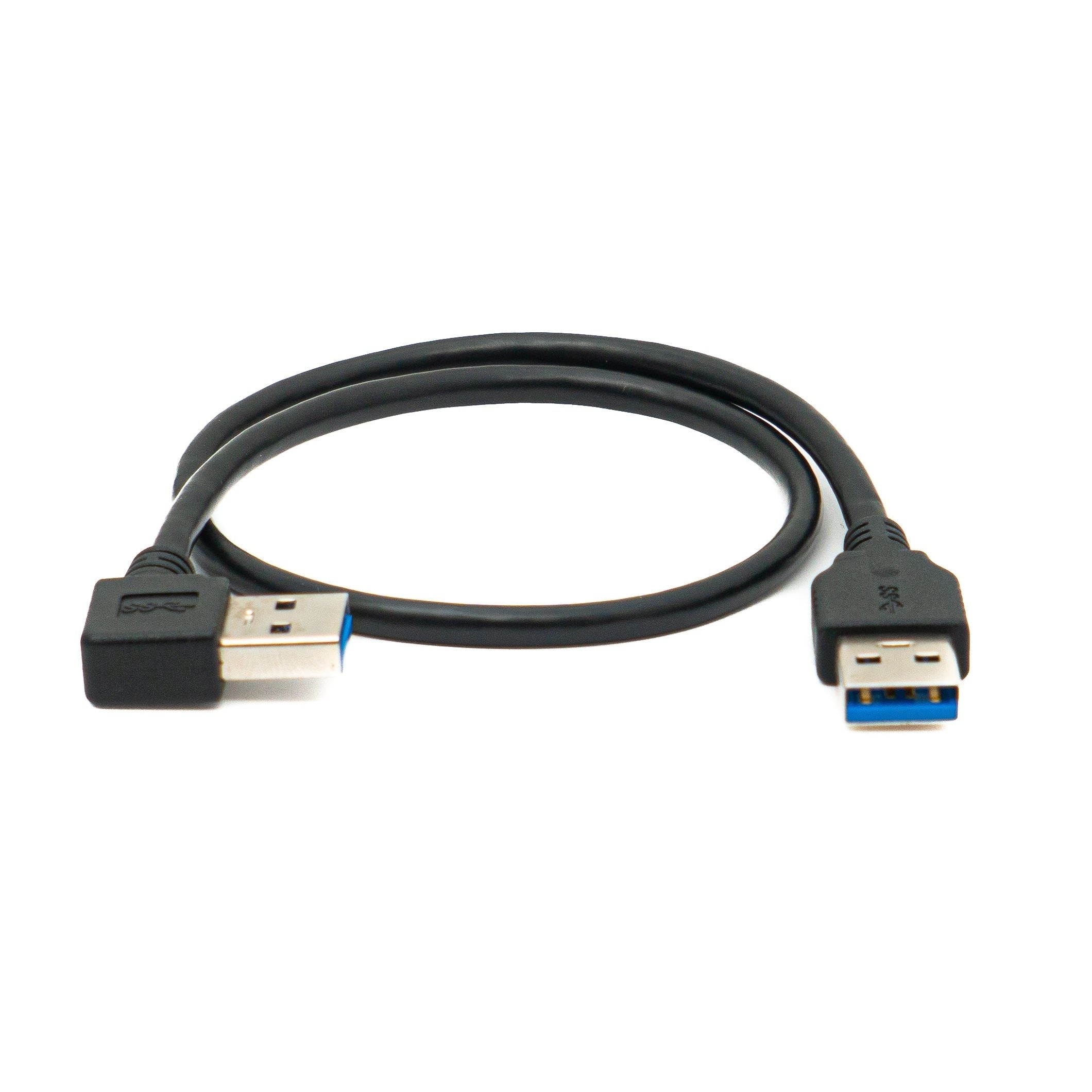 USB 3.0 Kabel Typ A Linkswinkel Stecker Zu Stecker 40 cm Schwarz SuperSpeed 5 Gbps
