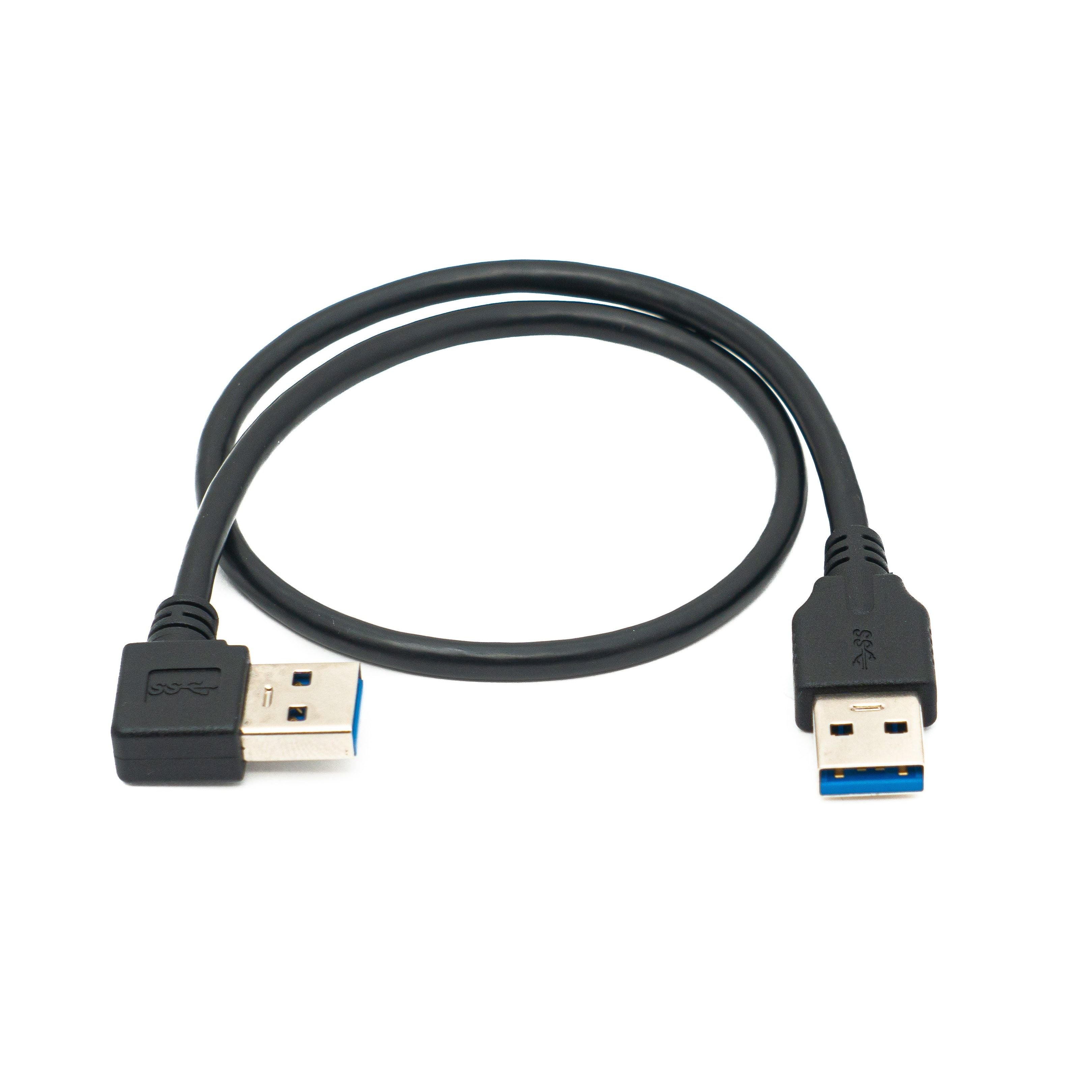 USB 3.0 Kabel Typ A Linkswinkel Stecker Zu Stecker 40 cm Schwarz SuperSpeed 5 Gbps