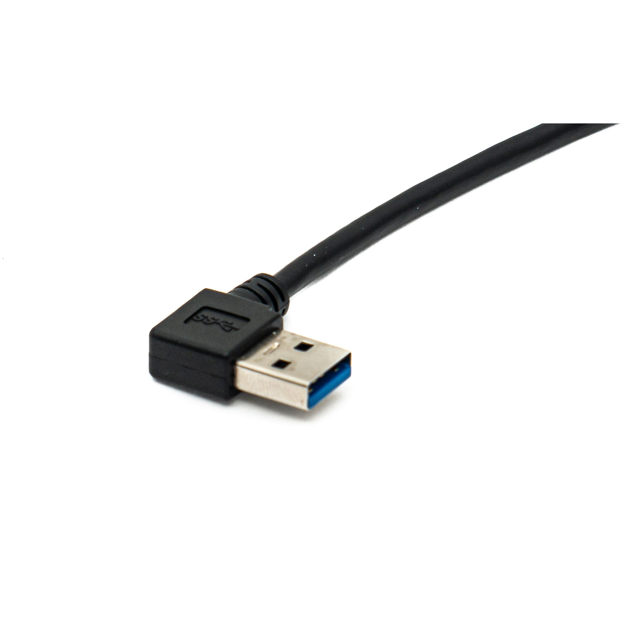 USB 3.0 Kabel Typ A Linkswinkel Stecker Zu Stecker 40 cm Schwarz SuperSpeed 5 Gbps