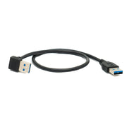 SYSTEM-S USB 3.0 Kabel 40 cm Typ A Stecker zu Stecker Up Angled Winkel 5 Gbit/s Schwarz