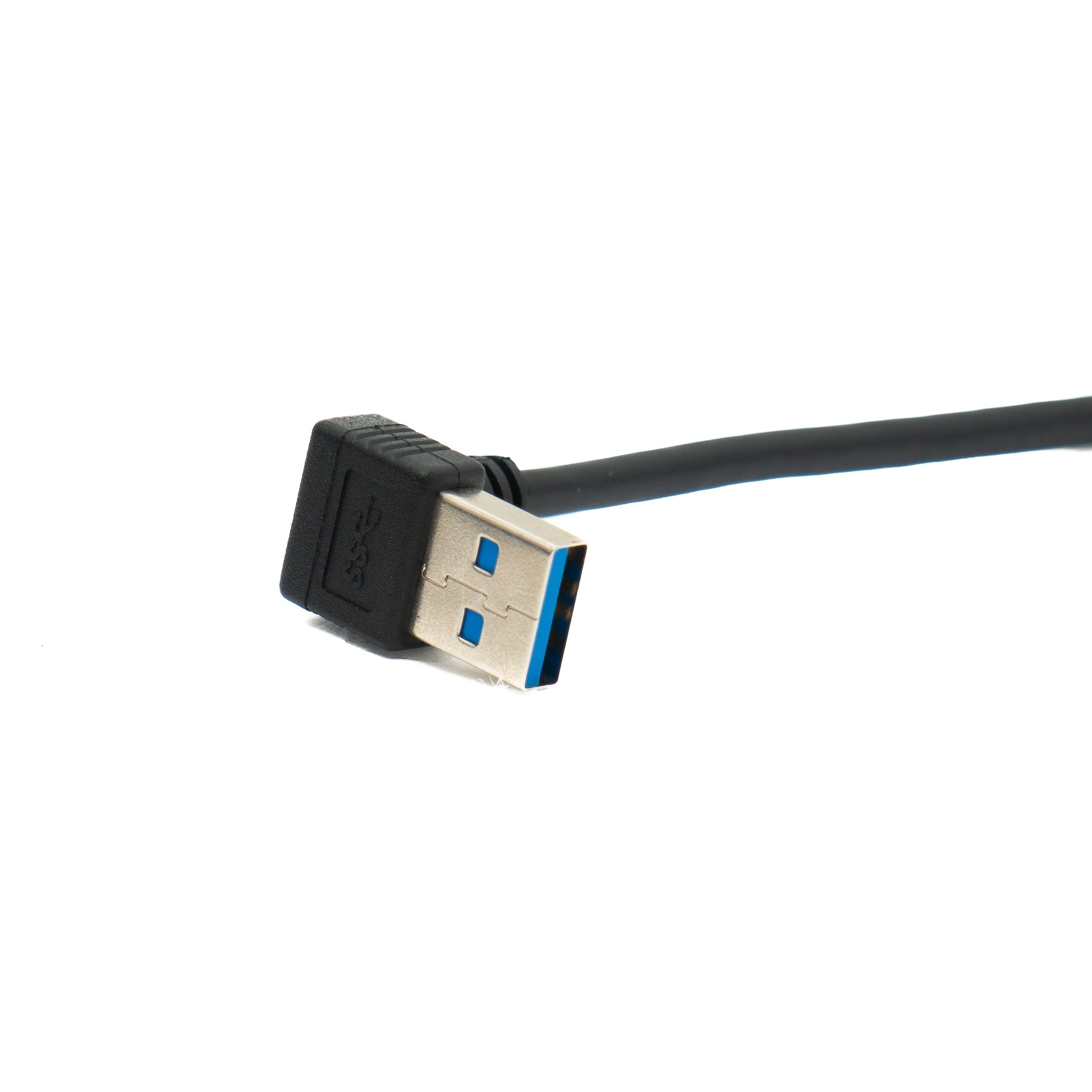 SYSTEM-S USB 3.0 Kabel 40 cm Typ A Stecker zu Stecker Up Angled Winkel 5 Gbit/s Schwarz