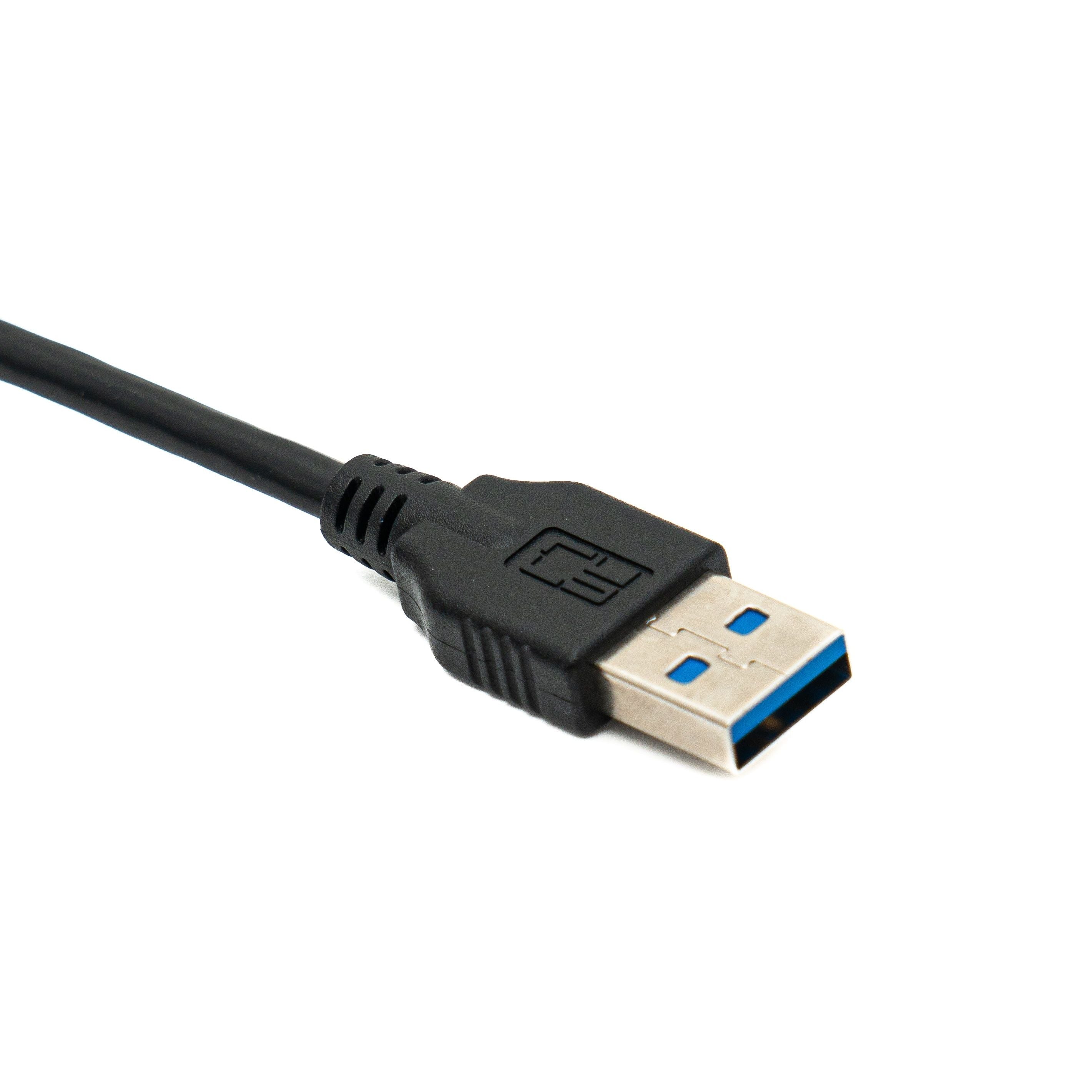 SYSTEM-S USB 3.0 Kabel 40 cm Typ A Stecker zu Stecker Up Angled Winkel 5 Gbit/s Schwarz
