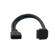 SYSTEM-S USB 3.0 Kabel 25 cm 19 Pin Stecker zu 20 Pin Buchse Motherboard Down Angled Winkel 5 Gbit/s 100W