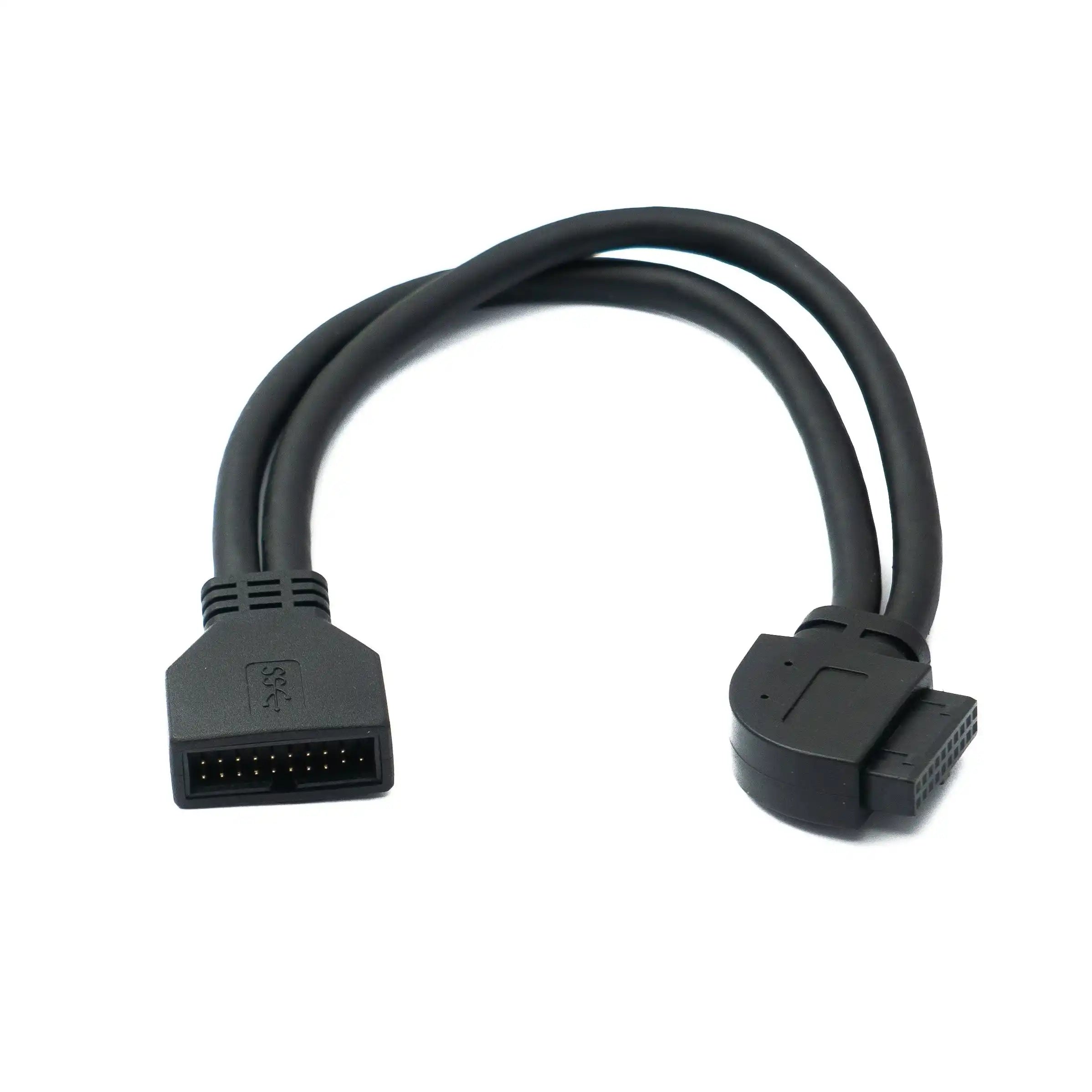 USB 3.0 Kabel Intern 19 Pin Zu 20 Pin Buchse Linker Winkel 25 cm Für Motherboard