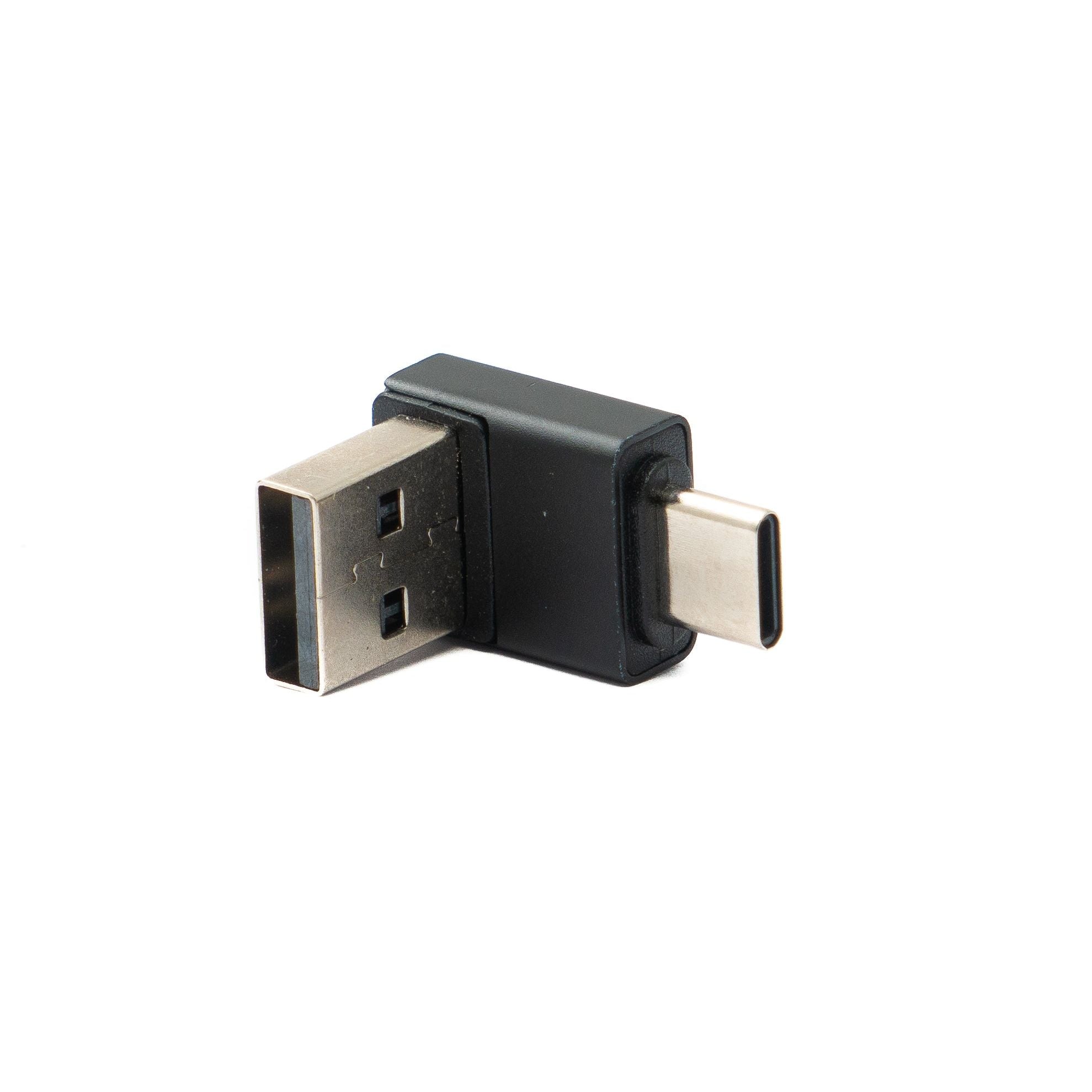 SYSTEM-S USB 3.0 Adapter Typ A Stecker zu 3.1 C Stecker unidirektional Winkel Down Angled Kabel 10 Gbit/s 100W