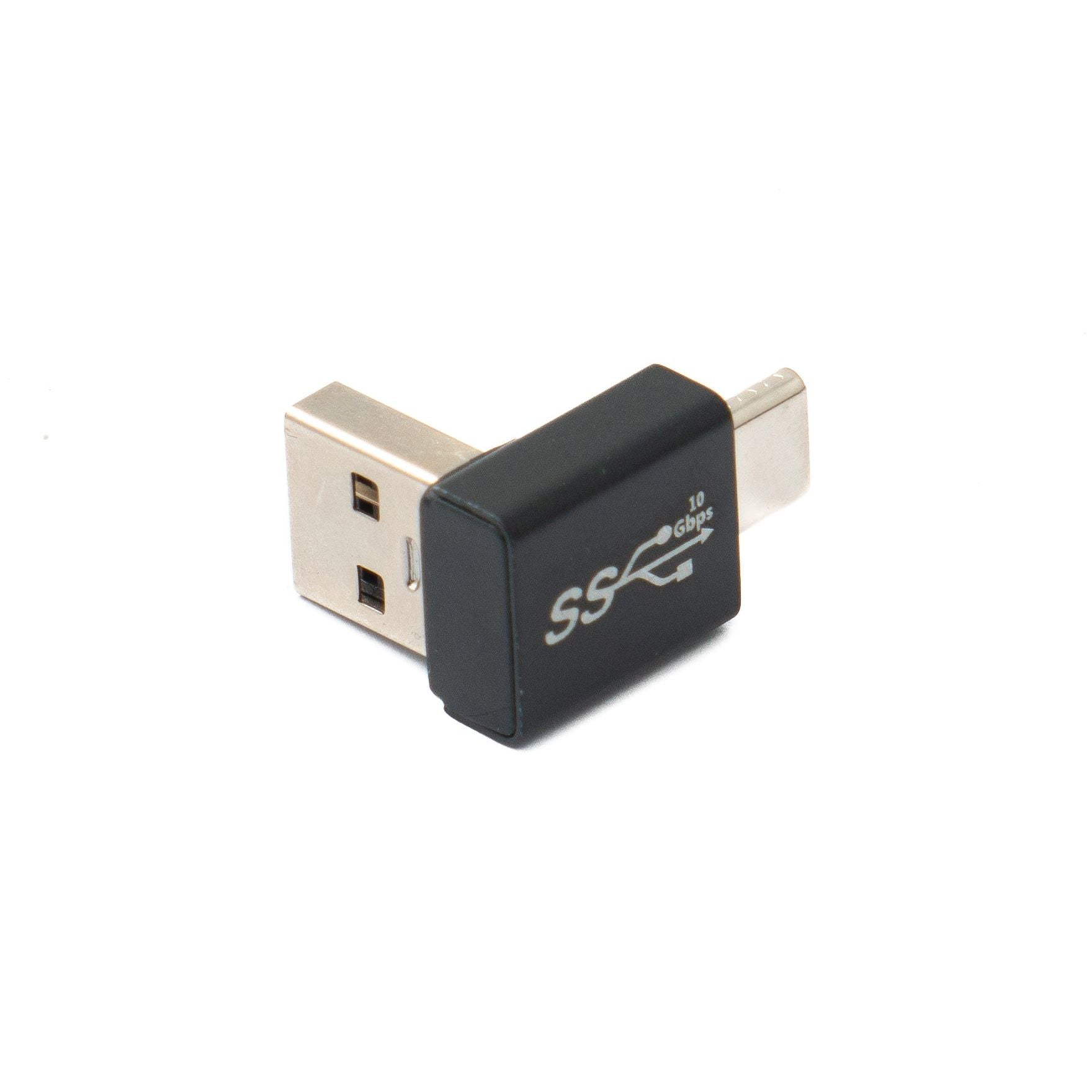 SYSTEM-S USB 3.0 Adapter Typ A Stecker zu 3.1 C Stecker unidirektional Winkel Down Angled Kabel 10 Gbit/s 100W