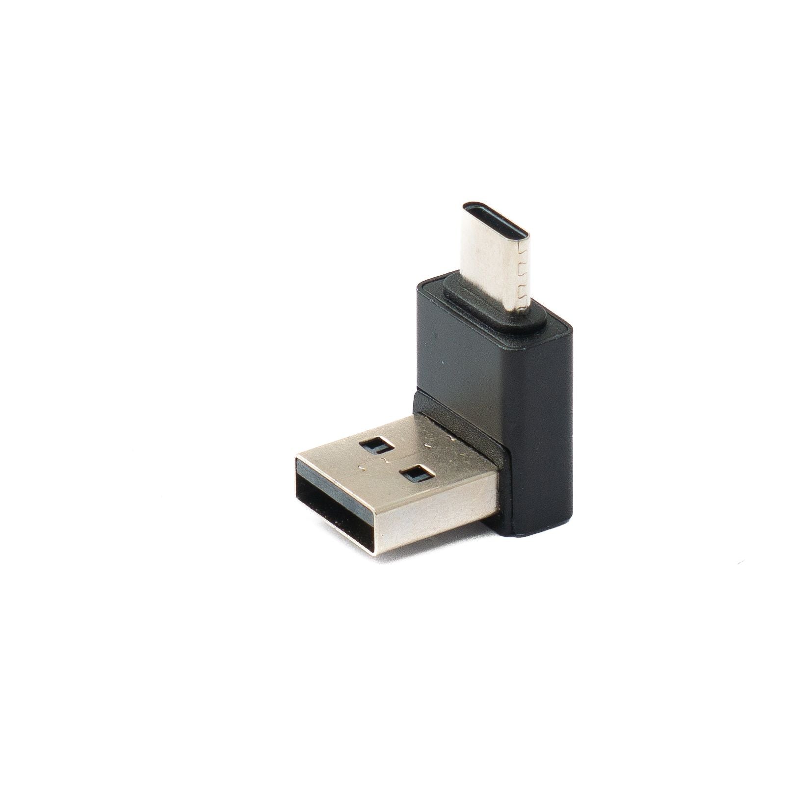 SYSTEM-S USB 3.0 Adapter Typ A Stecker zu 3.1 C Stecker unidirektional Winkel Down Angled Kabel 10 Gbit/s 100W