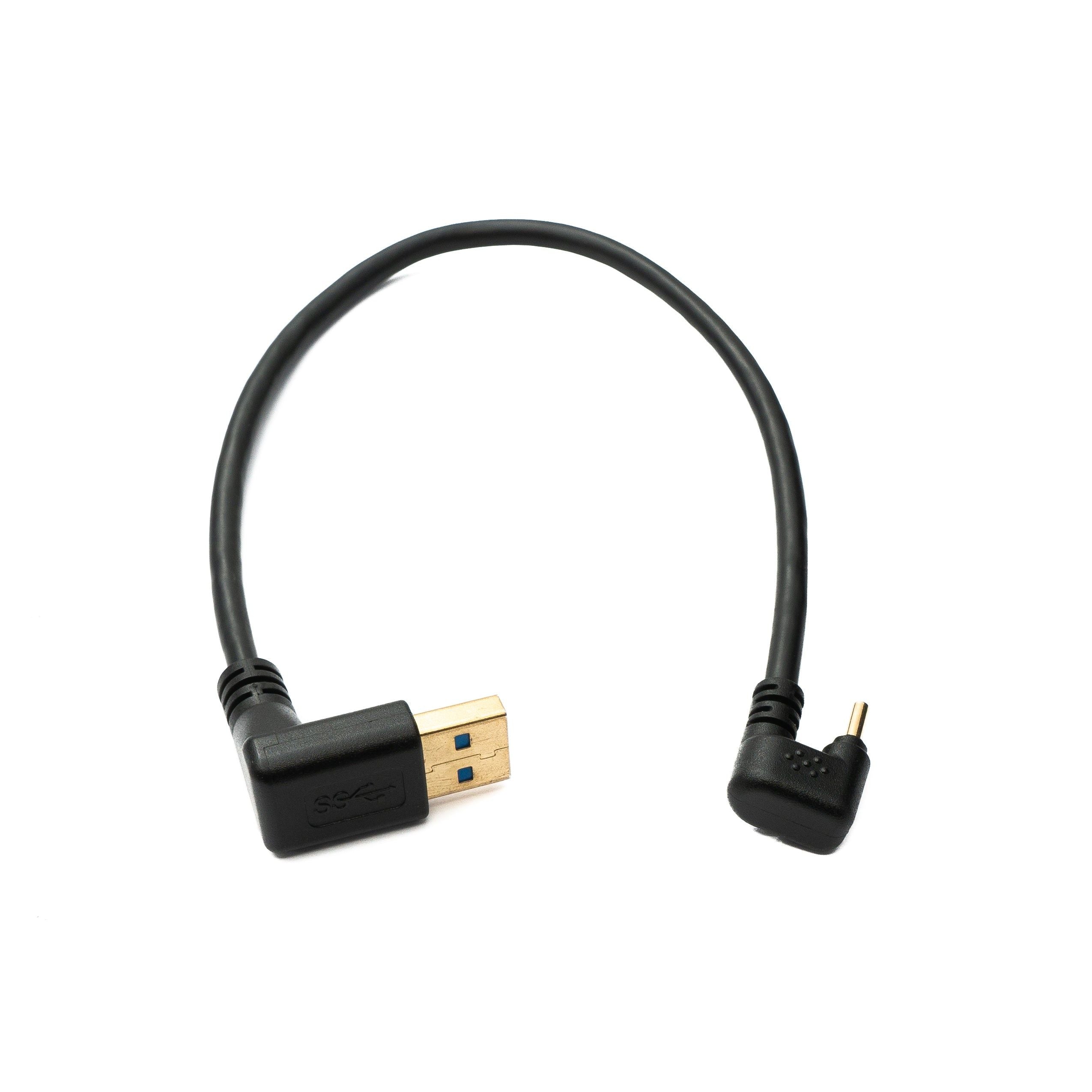 USB C Zu USB A Kabel 30 Cm Mit 180 Grad Winkel Und Aufwärtsgewinkeltem A Stecker 5 Gbps 100W