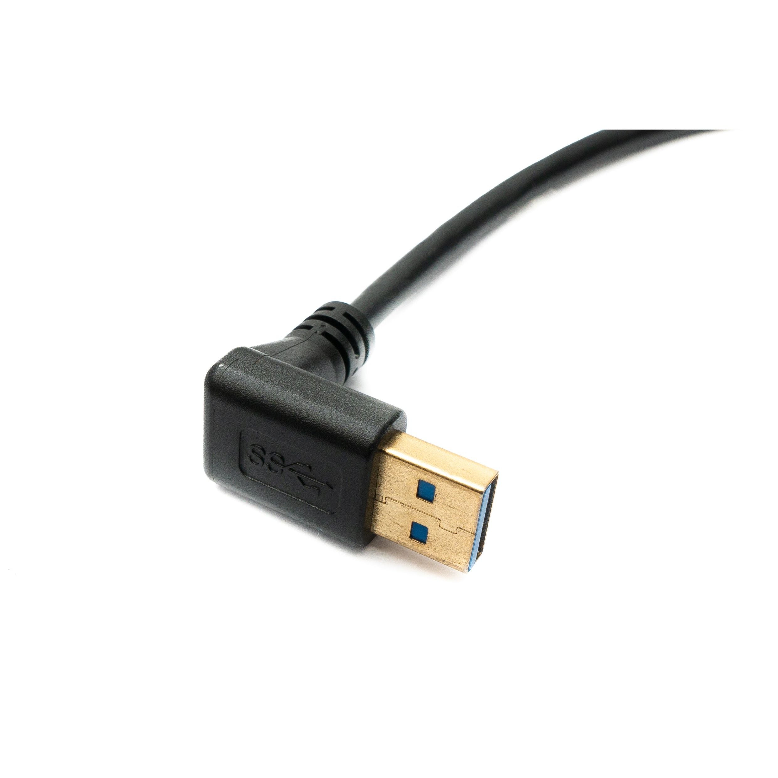 USB C Zu USB A Kabel 30 Cm Mit 180 Grad Winkel Und Aufwärtsgewinkeltem A Stecker 5 Gbps 100W