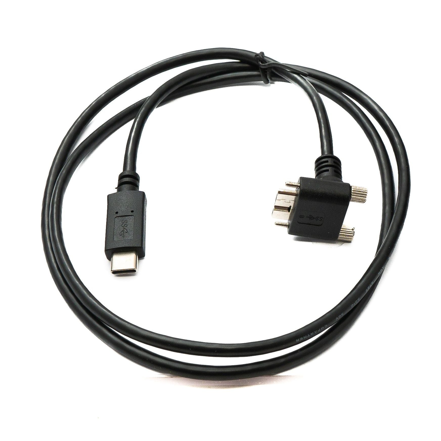 SYSTEM-S USB Micro B Zu USB Typ C 3.1 Up Angled Panel Mount Kabel 100 cm SuperSpeed 5 Gbps