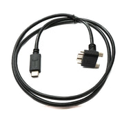 SYSTEM-S USB Micro B Zu USB Typ C 3.1 Up Angled Panel Mount Kabel 100 cm SuperSpeed 5 Gbps