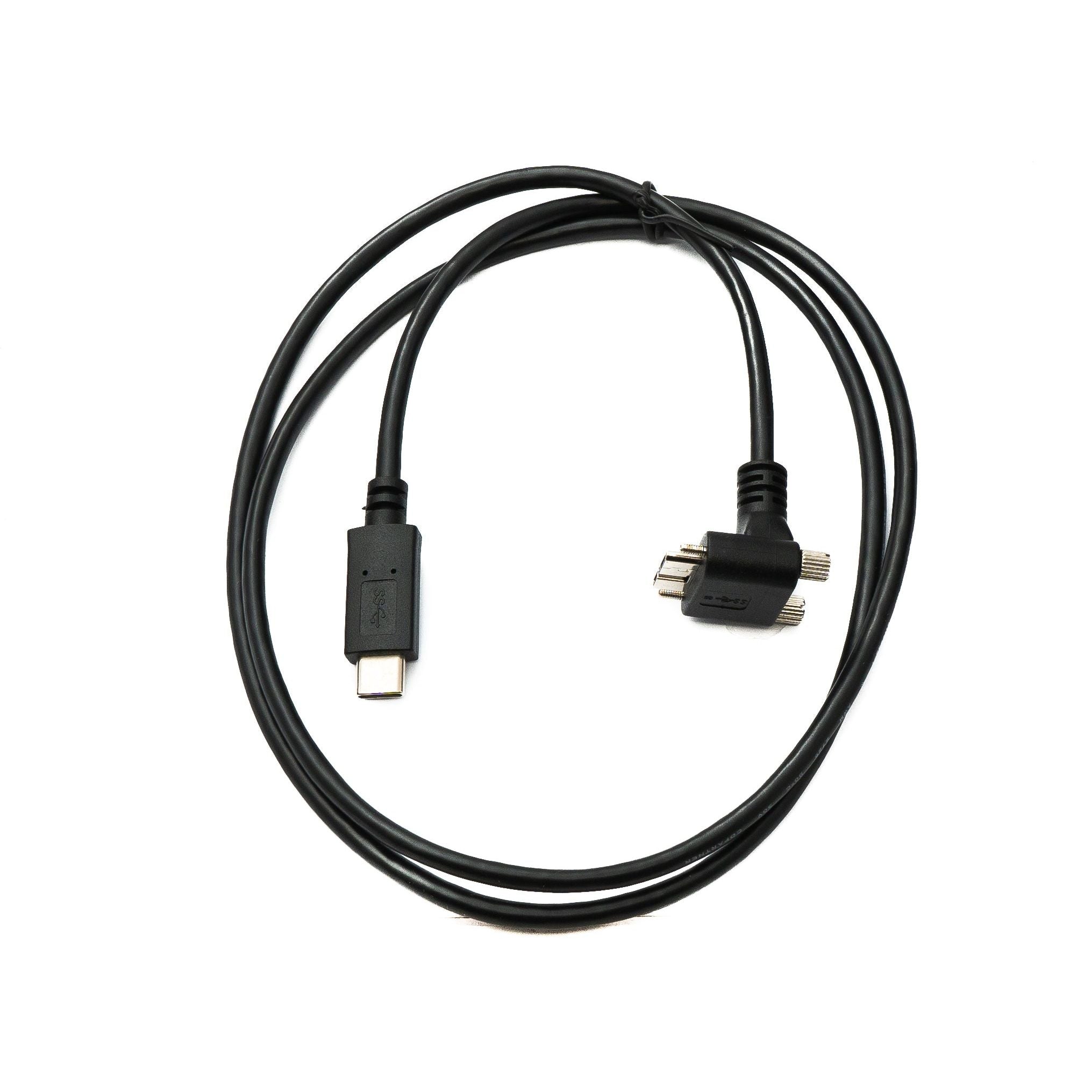 SYSTEM-S USB Micro B Zu USB Typ C 3.1 Up Angled Panel Mount Kabel 100 cm SuperSpeed 5 Gbps